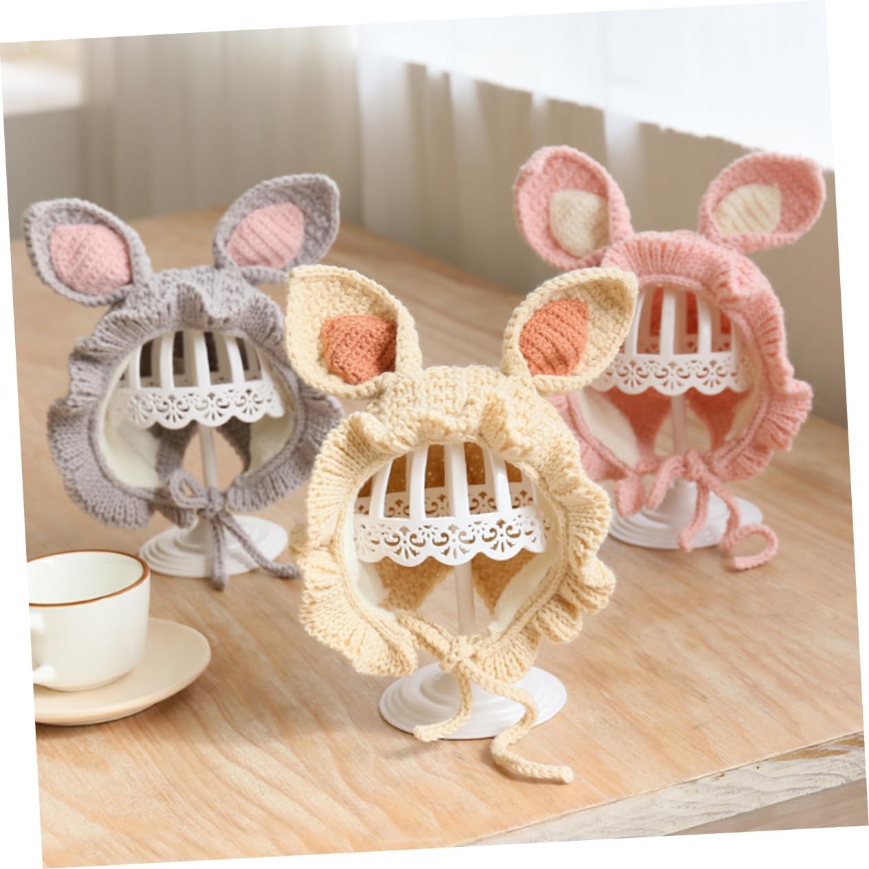 Cozy Baby Cap withEars in Beige