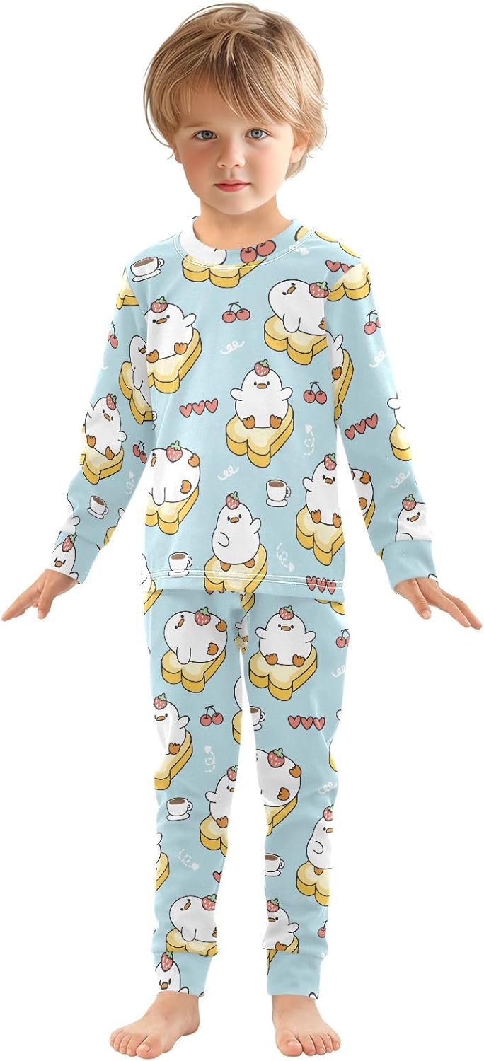 WIFIU Soft Cotton Pajama Set for Girls Long Sleeve Sleepwear