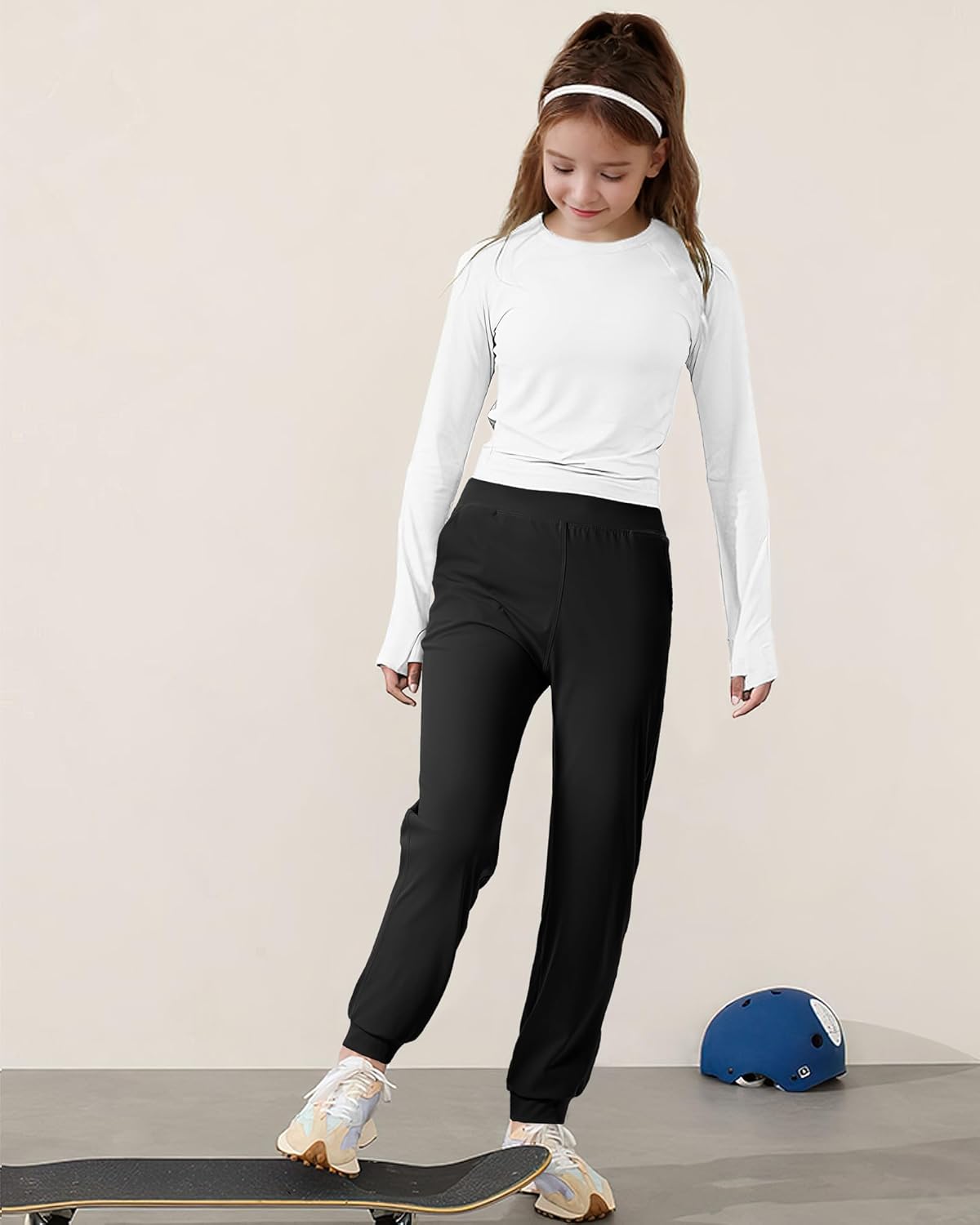 HASMES Girls Joggers Comfortable Durable - Ages 6-14