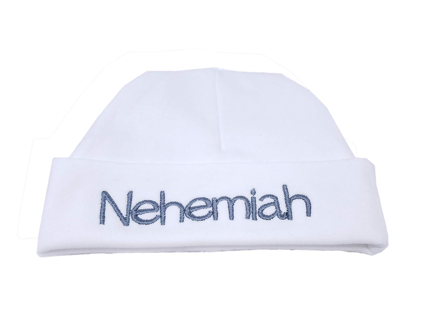 Personalized New Baby Boy Beanie Hat with Royal Thread