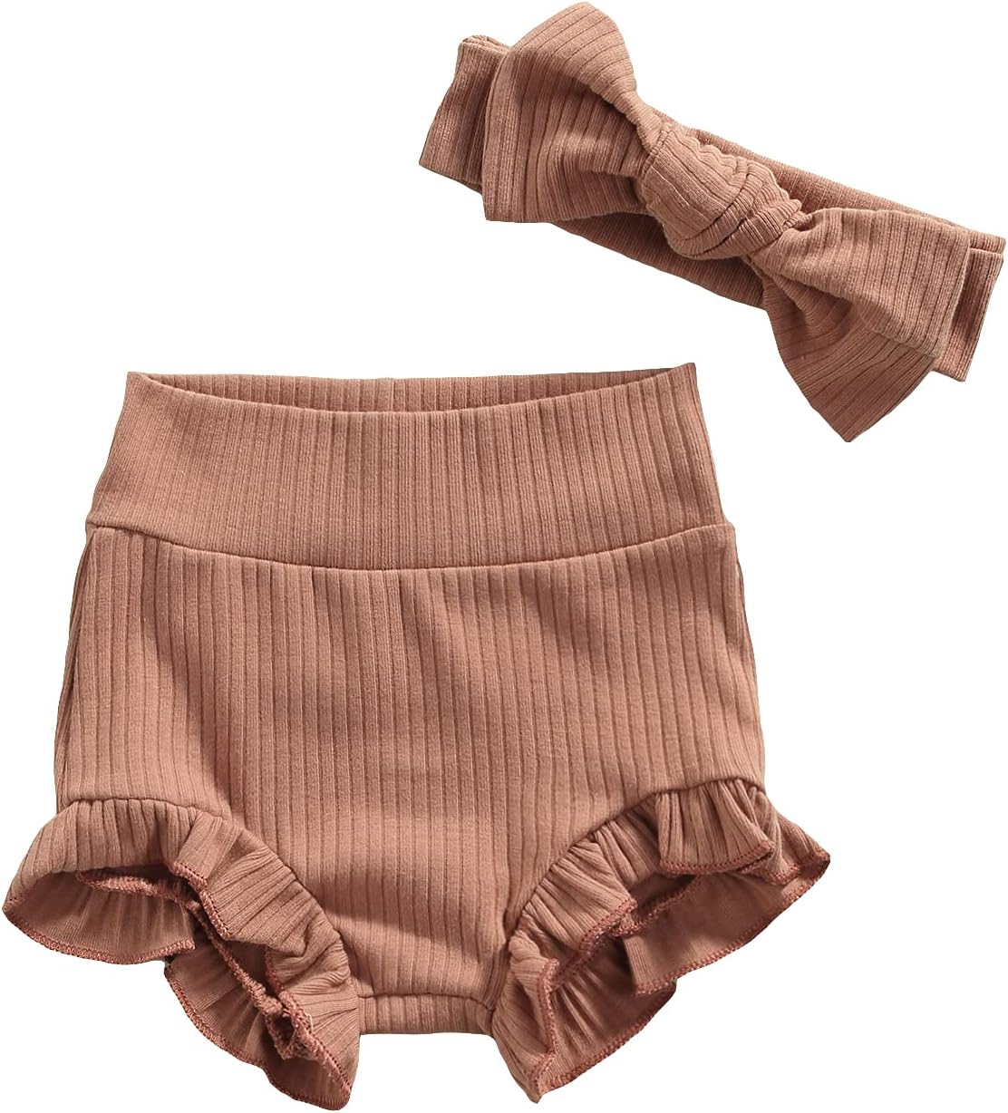 Newborn Boy Girl Ruffle Bloomers Diaper Cover Headband