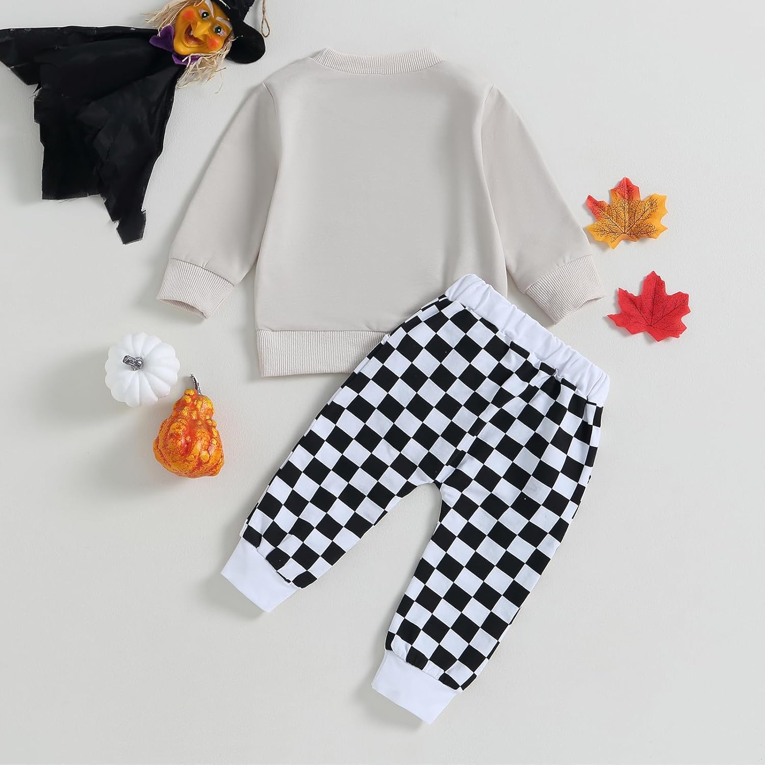 Adobabirl Toddler Halloween Outfits pumpkin patch crew sweatshirt pants set