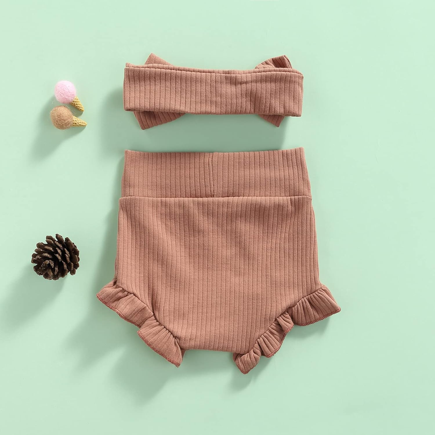 Newborn Boy Girl Ruffle Bloomers Diaper Cover Headband