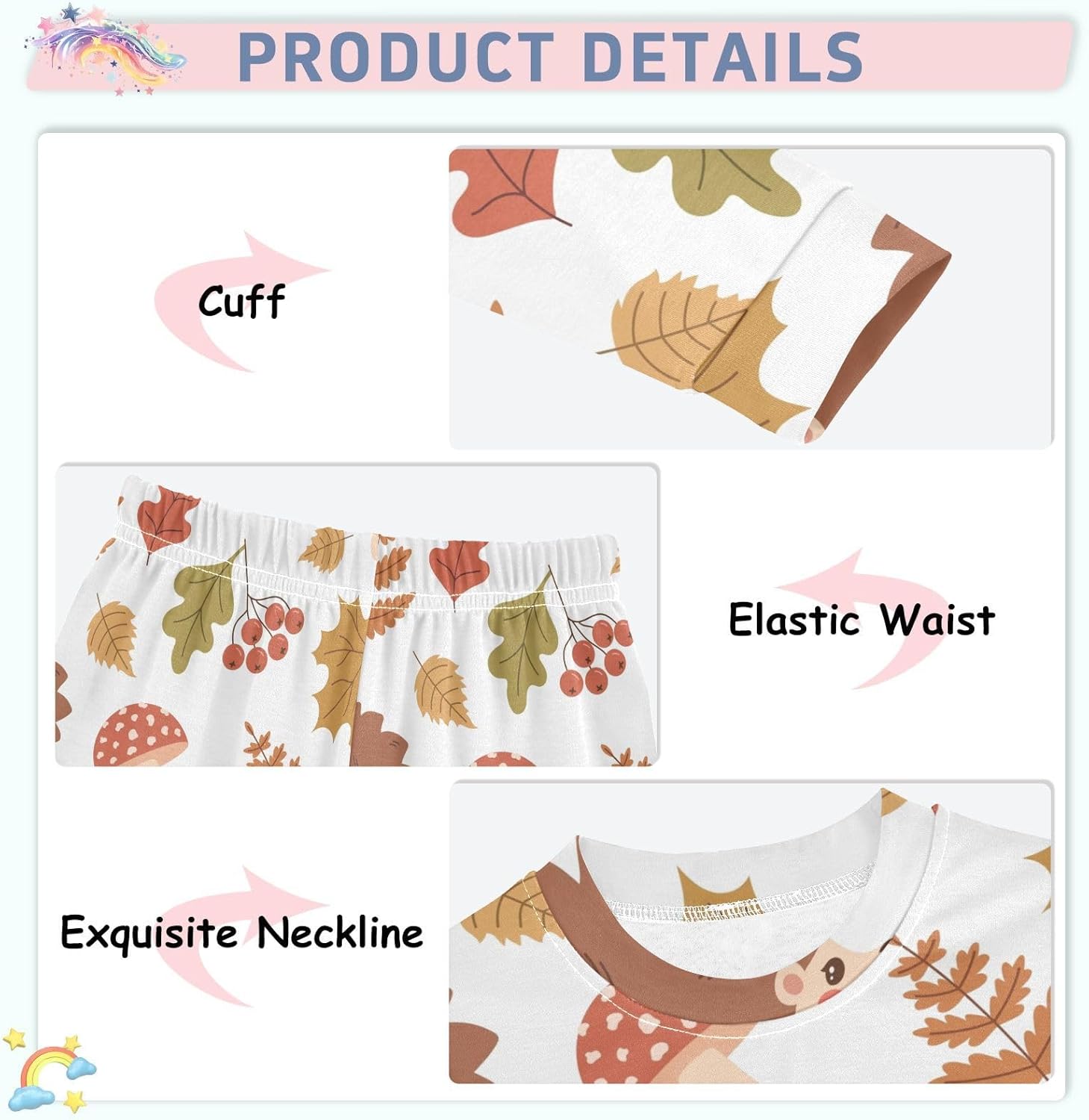WIFIU Pajama Sets for Kids 2 Piece Soft Cotton Sleepwear