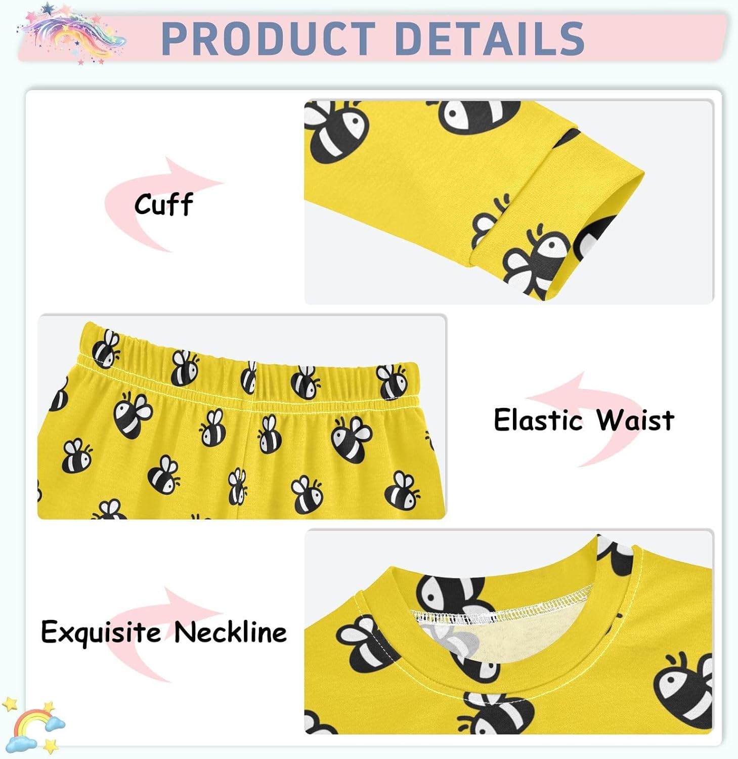 WIFIU Pajama Set Long Sleeve 2 Piece for Kids 18M-8Y