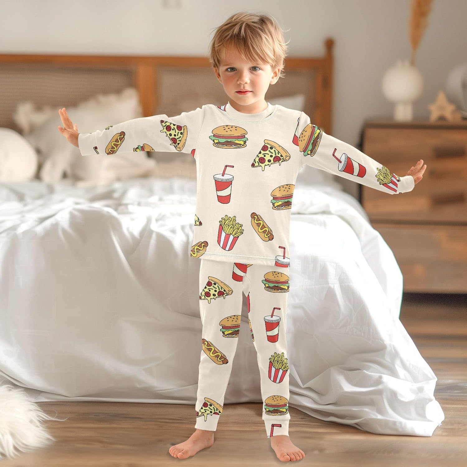 WIFIU Pajama Sets Long Sleeve Top and Pants 2-in-1