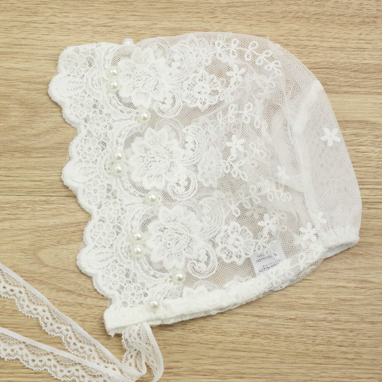 White Lace Bonnet for Baby