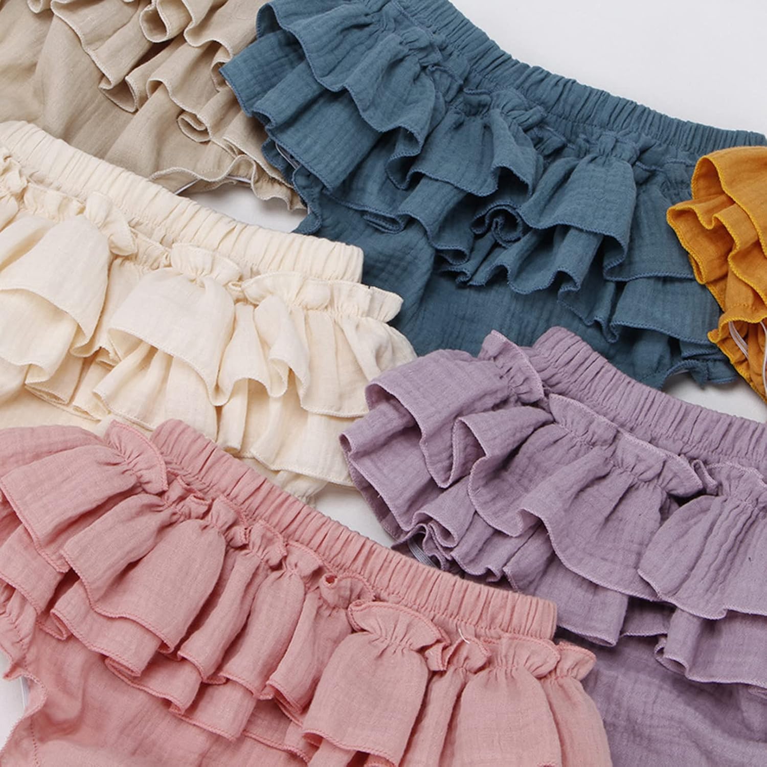 EISHOW 2-Piece Unisex Baby wipes Shorts - Cotton Blend Chiffon Triangle Pattern