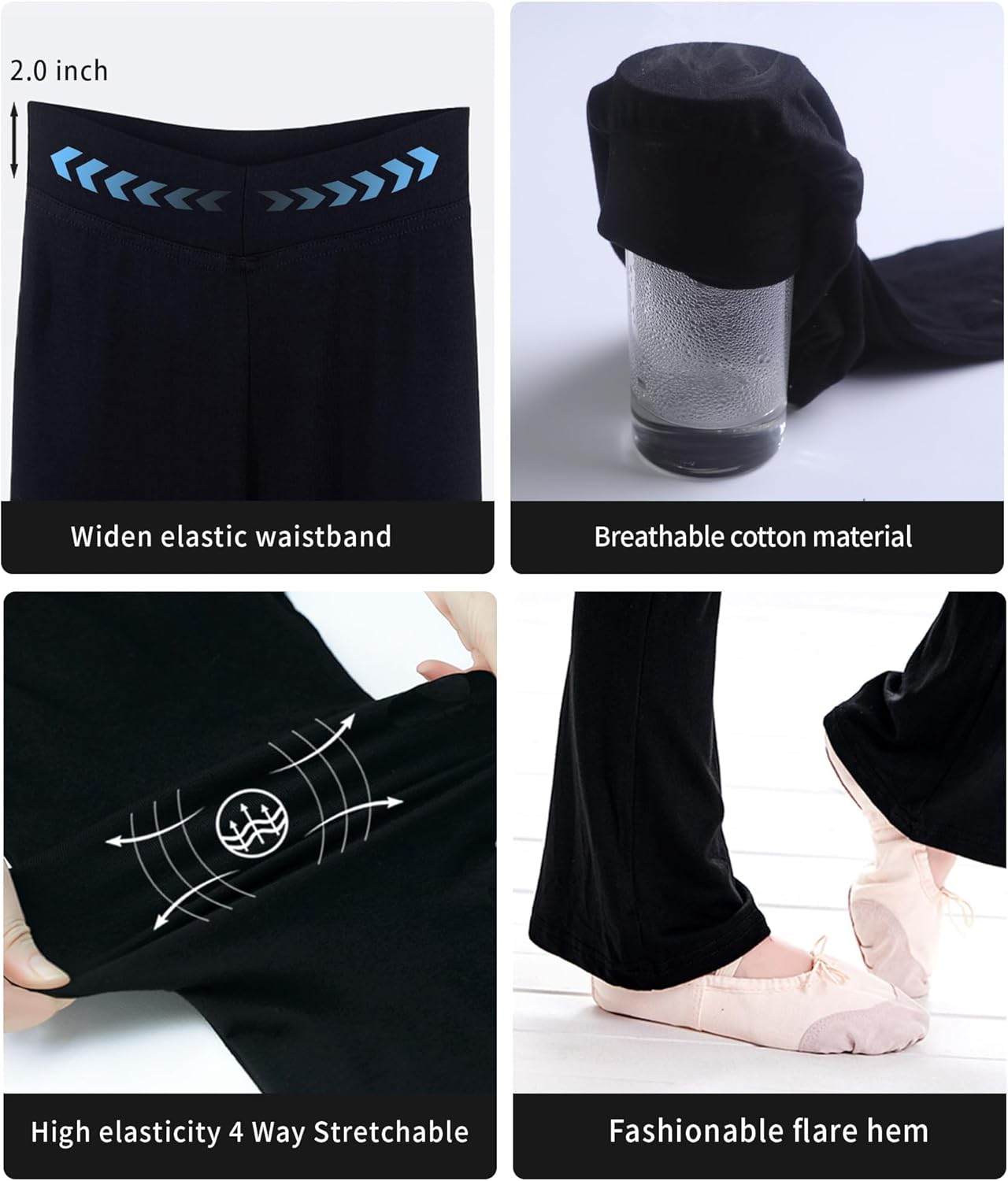 Phoeswan Girls High-Waisted Flared Leggings