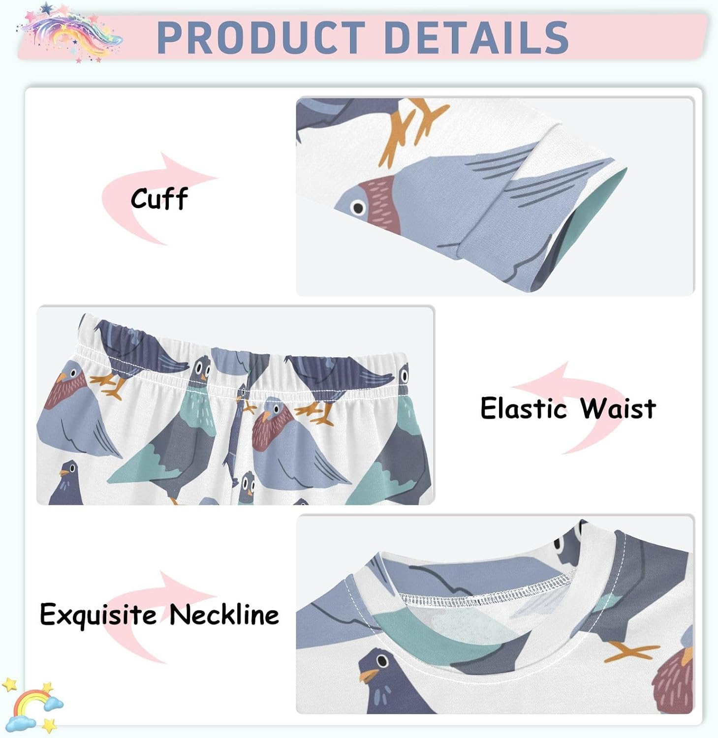 WIFIU Long Sleeve Pajama Set for Kids
