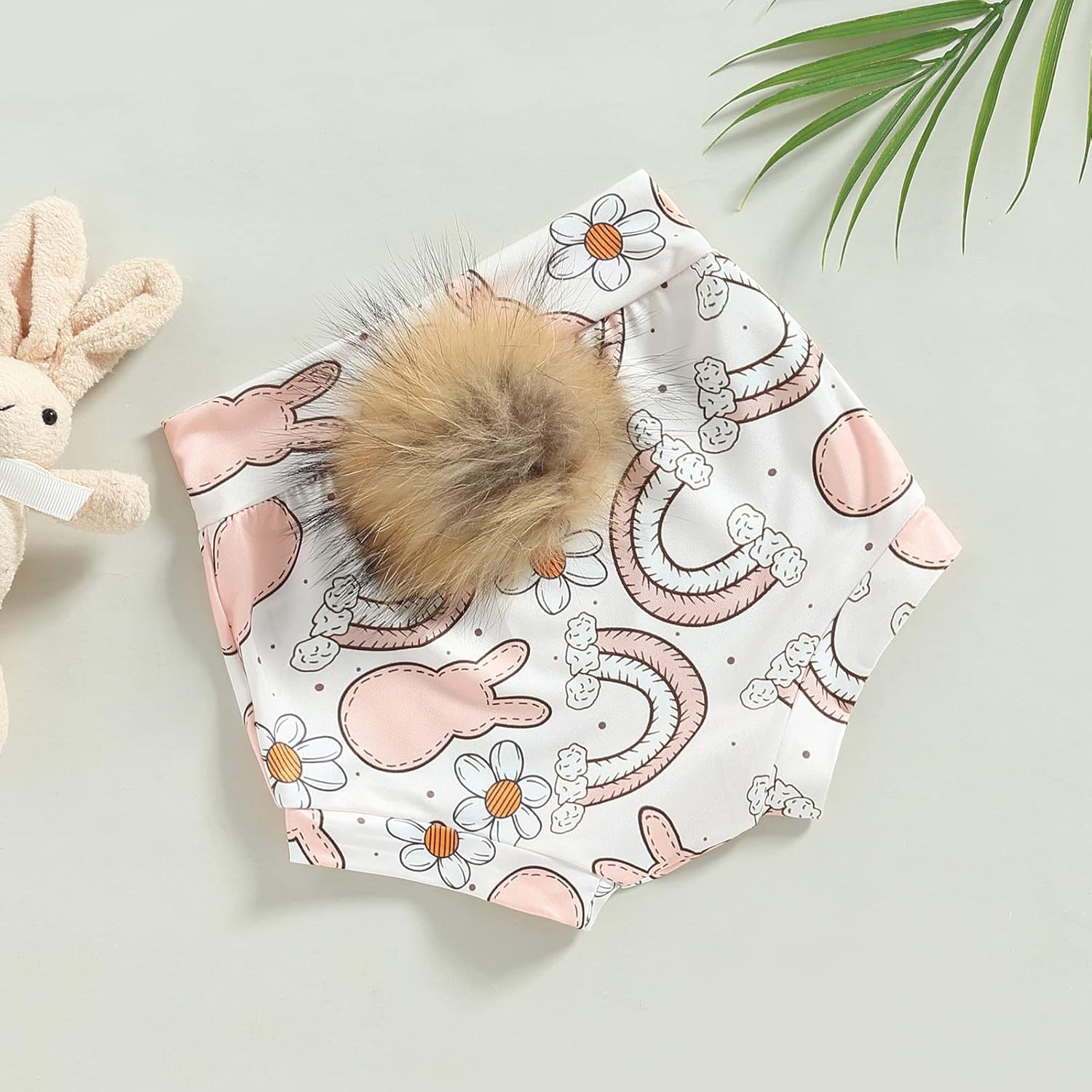 Easter Bunny Kids Outfit Cute Rabbit Print Shorts for Infants
