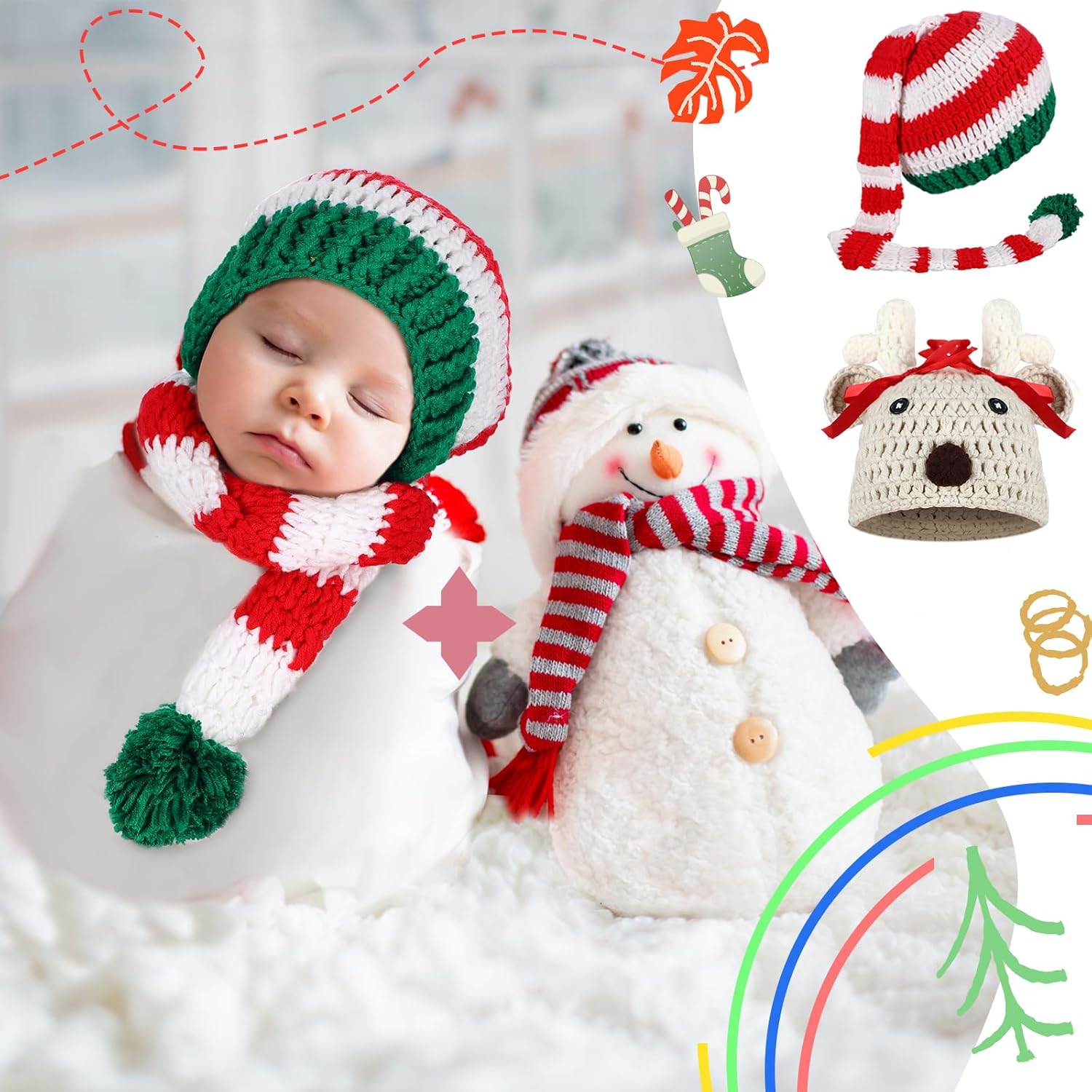 6-Piece Halloween Baby Crochet Beanie Set