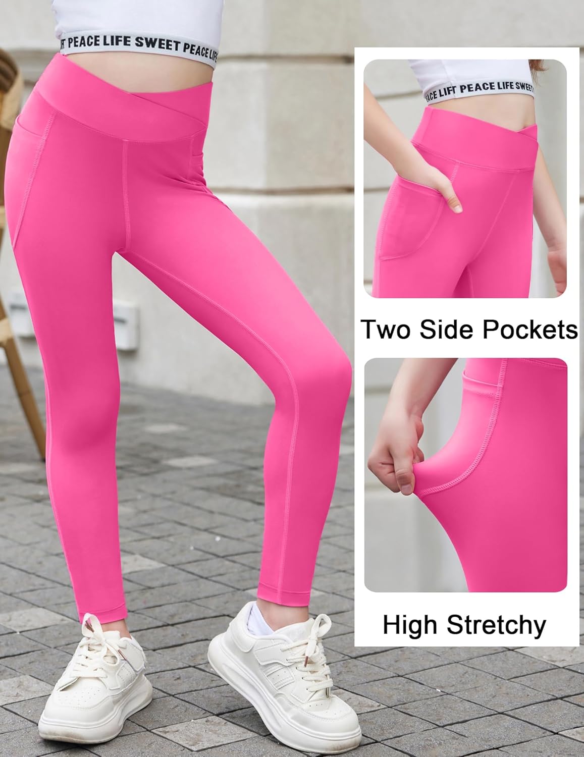 Zacletre Girls Athletic Leggings