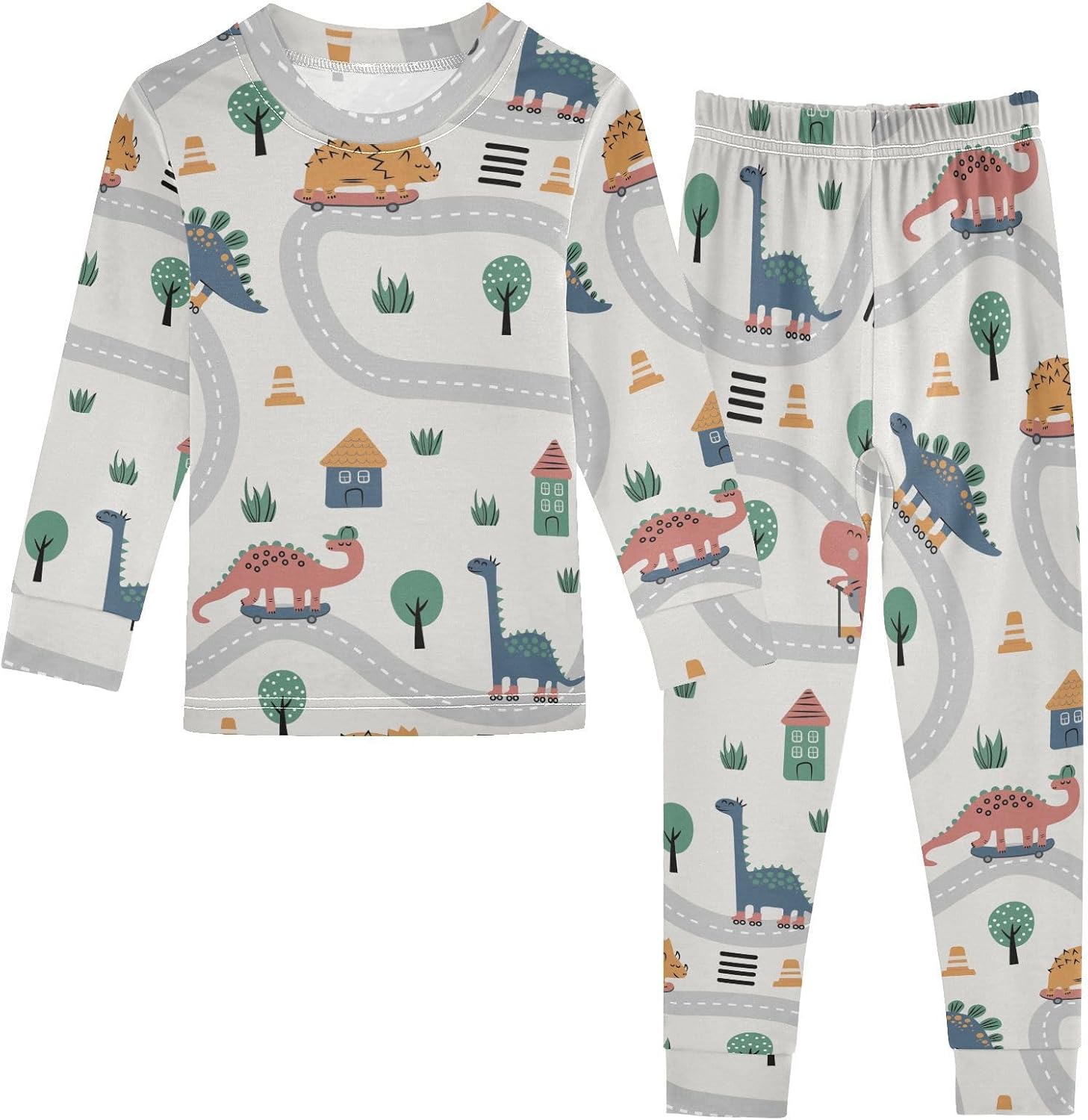 WIFIU Soft Cotton Pajama Set for Kids 18M-8Y