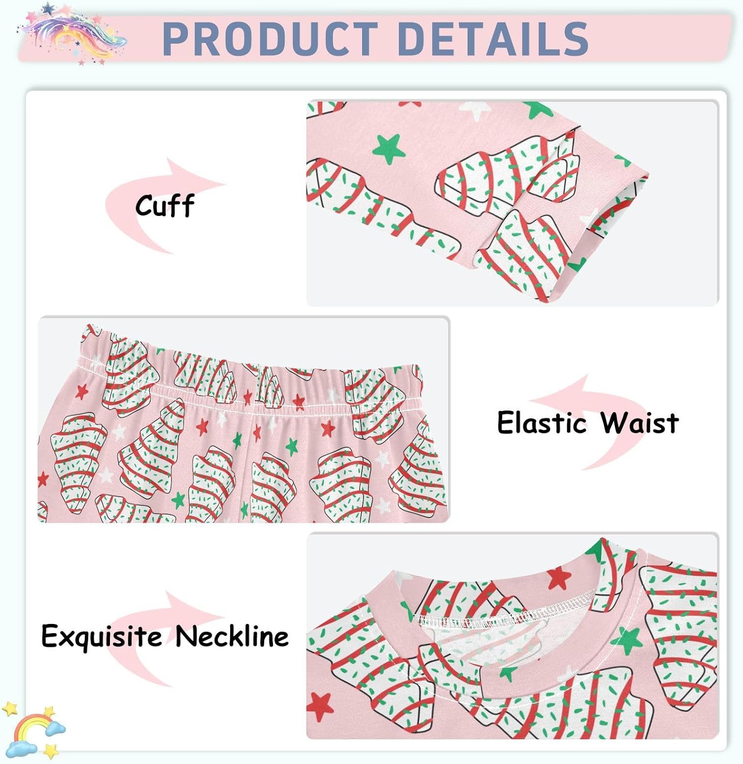WIFIU Soft Cotton Pajama Set for Kids 2 Piece