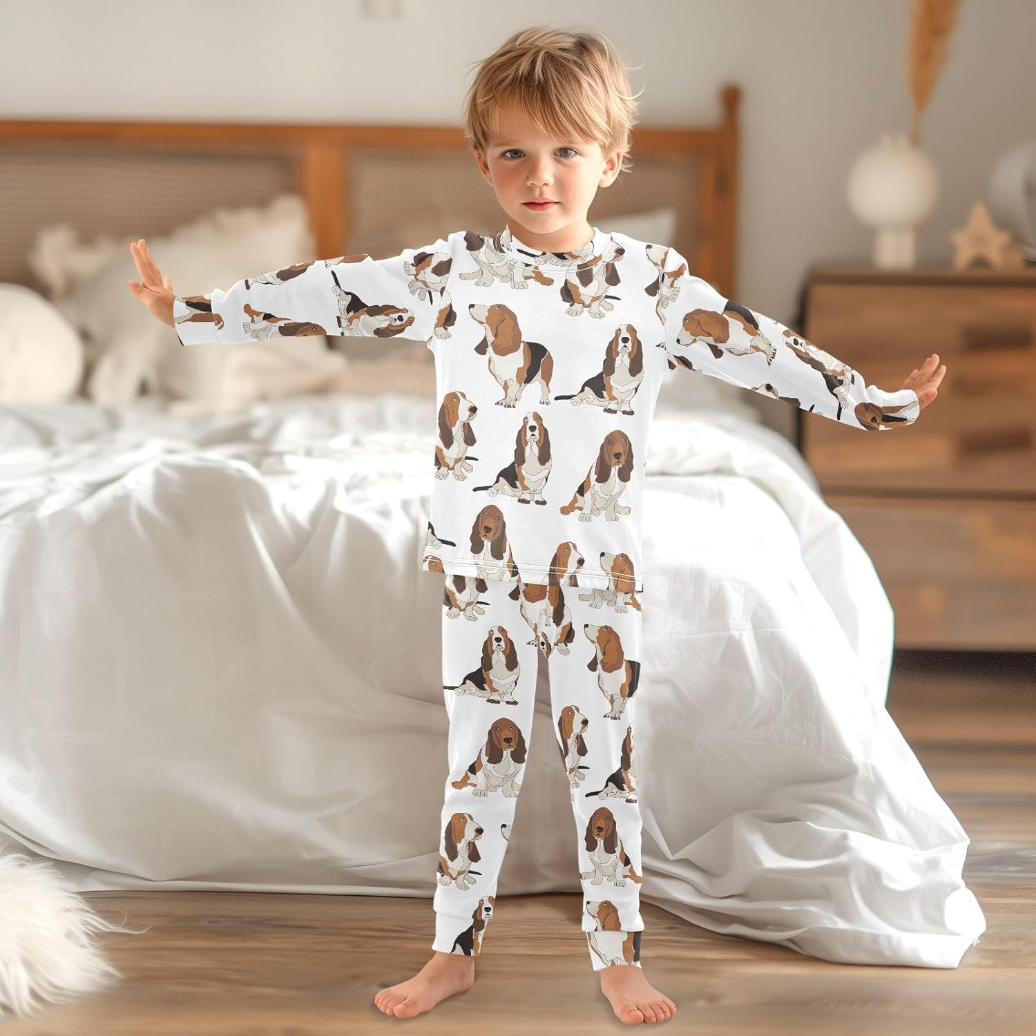 WIFIU Pajama Set - Soft Cotton Spandex Sleepwear for Kids 18M-8Y