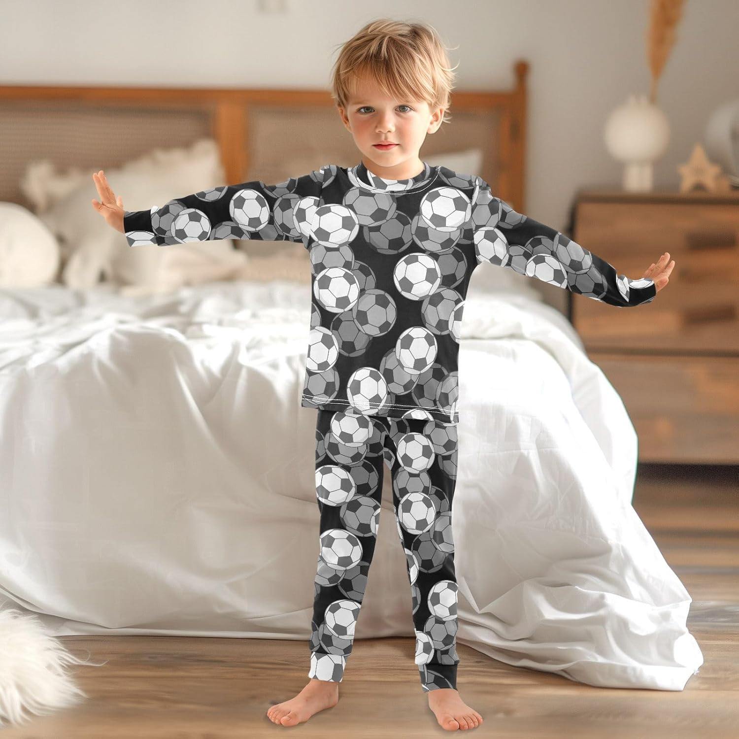 WIFIU 2 Piece Pajama Set for Kids 18M-8Y Soft Cotton Sleepwear