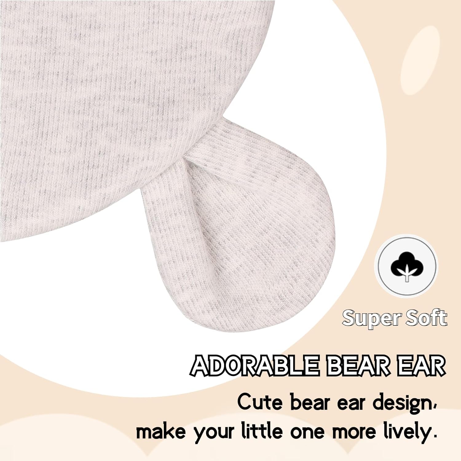 Snug Bear Ear Baby Hat for 0-6 Months