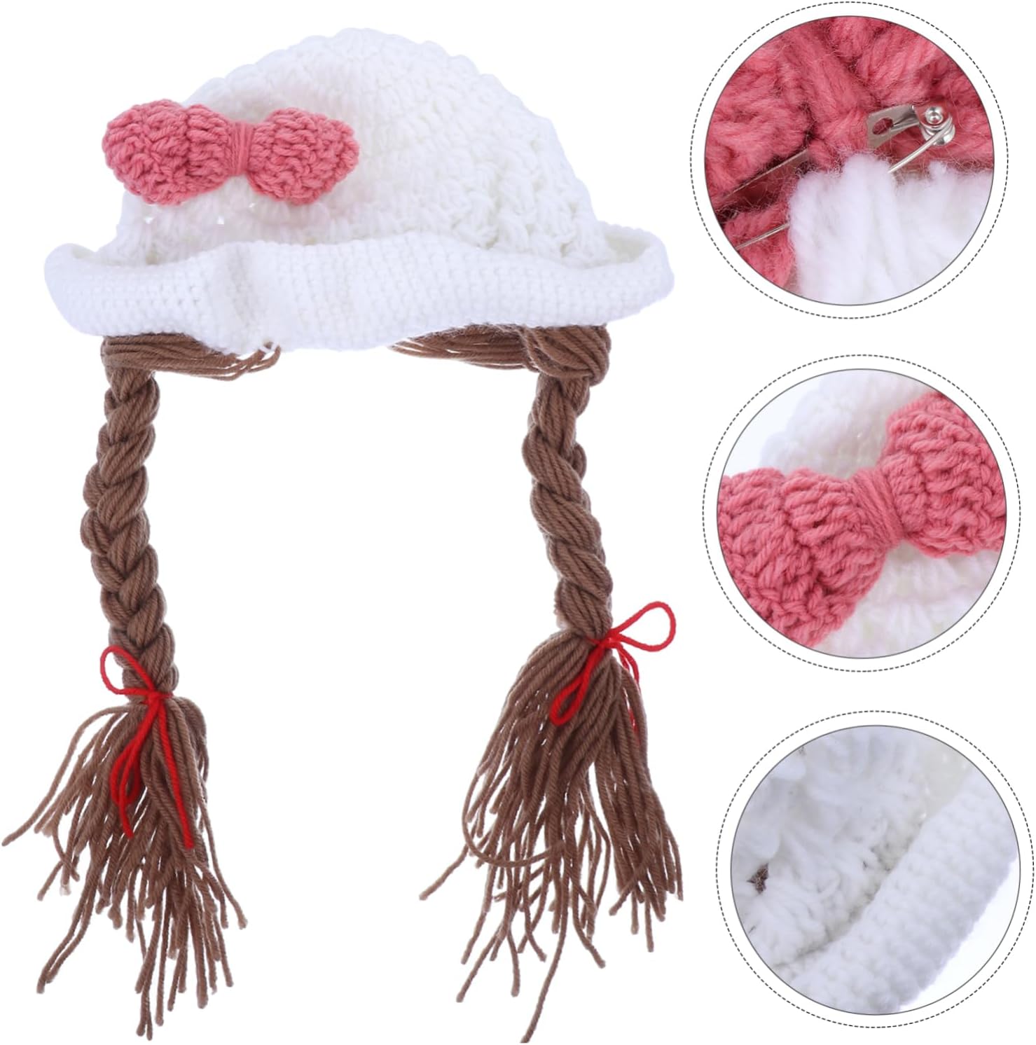 Stylish Knitted Bowknot Hat for Newborn Girls