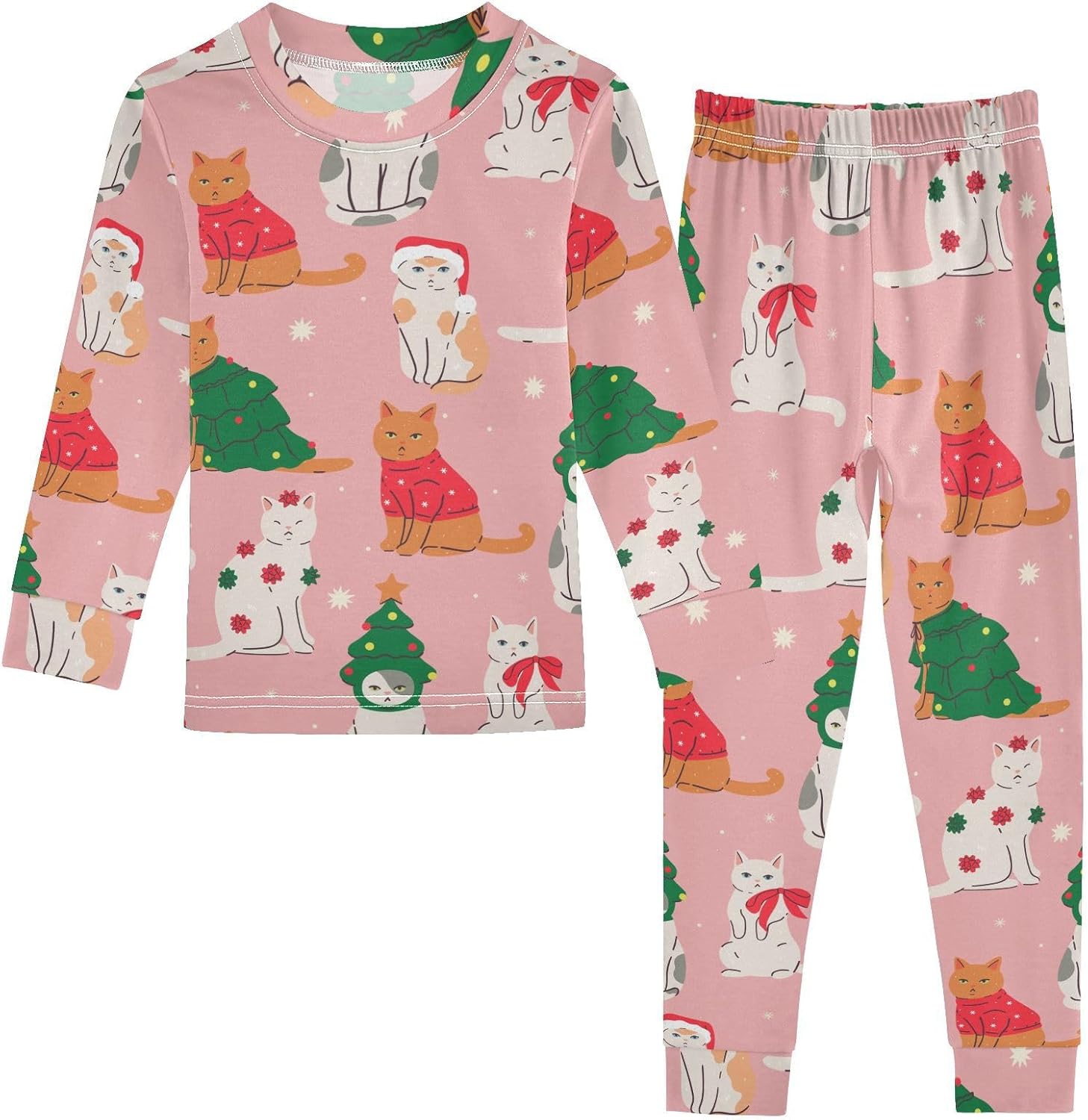 WIFIU 2 Piece Long Sleeve Pajama Set for Kids