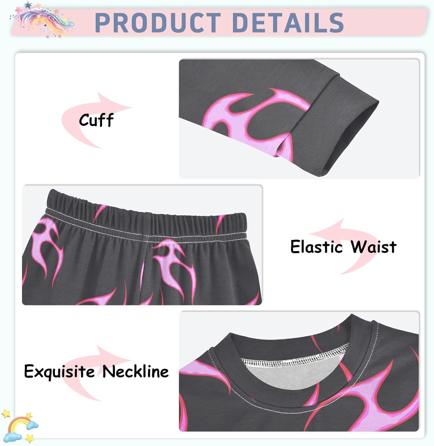 WIFIU 2 Piece Pajama Set for Kids 18M-8Y
