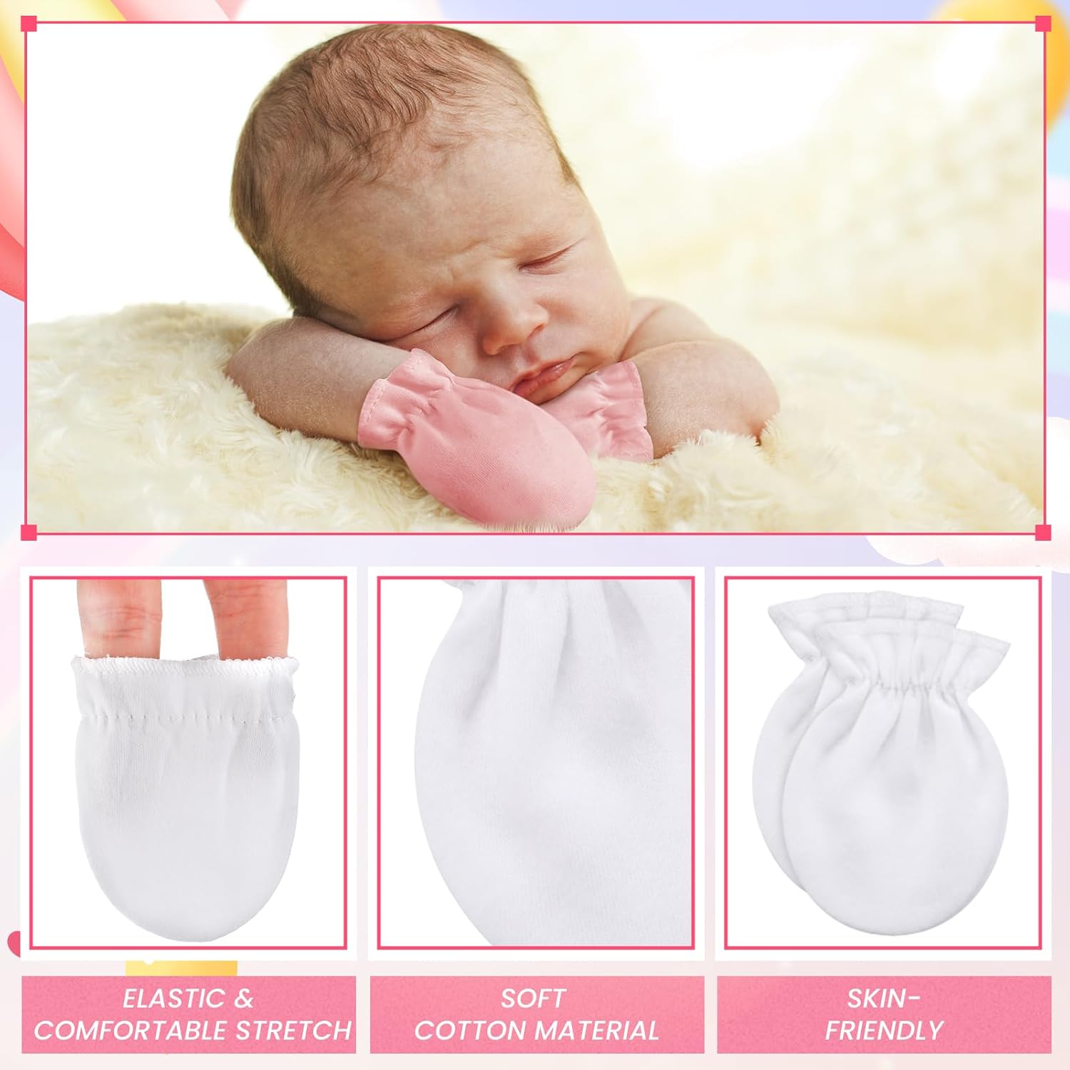 No-Scratch CottonPREMIE Baby Mittens