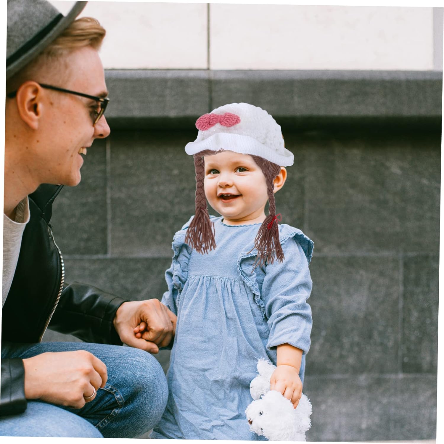 SOIMISS Woolen Bowknot Hat for Newborn Boys Girls