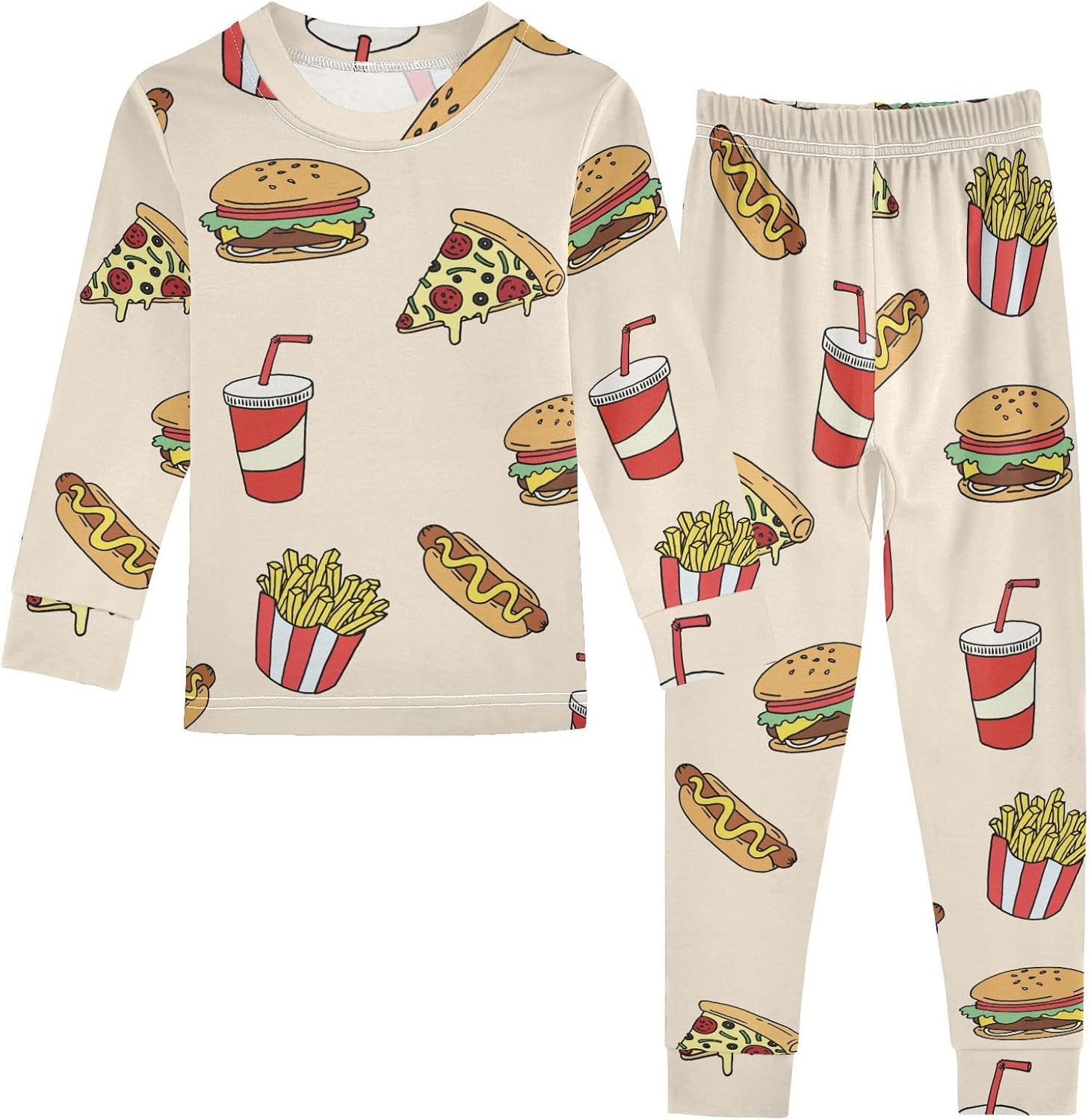 WIFIU Pajama Sets Long Sleeve Top and Pants 2-in-1