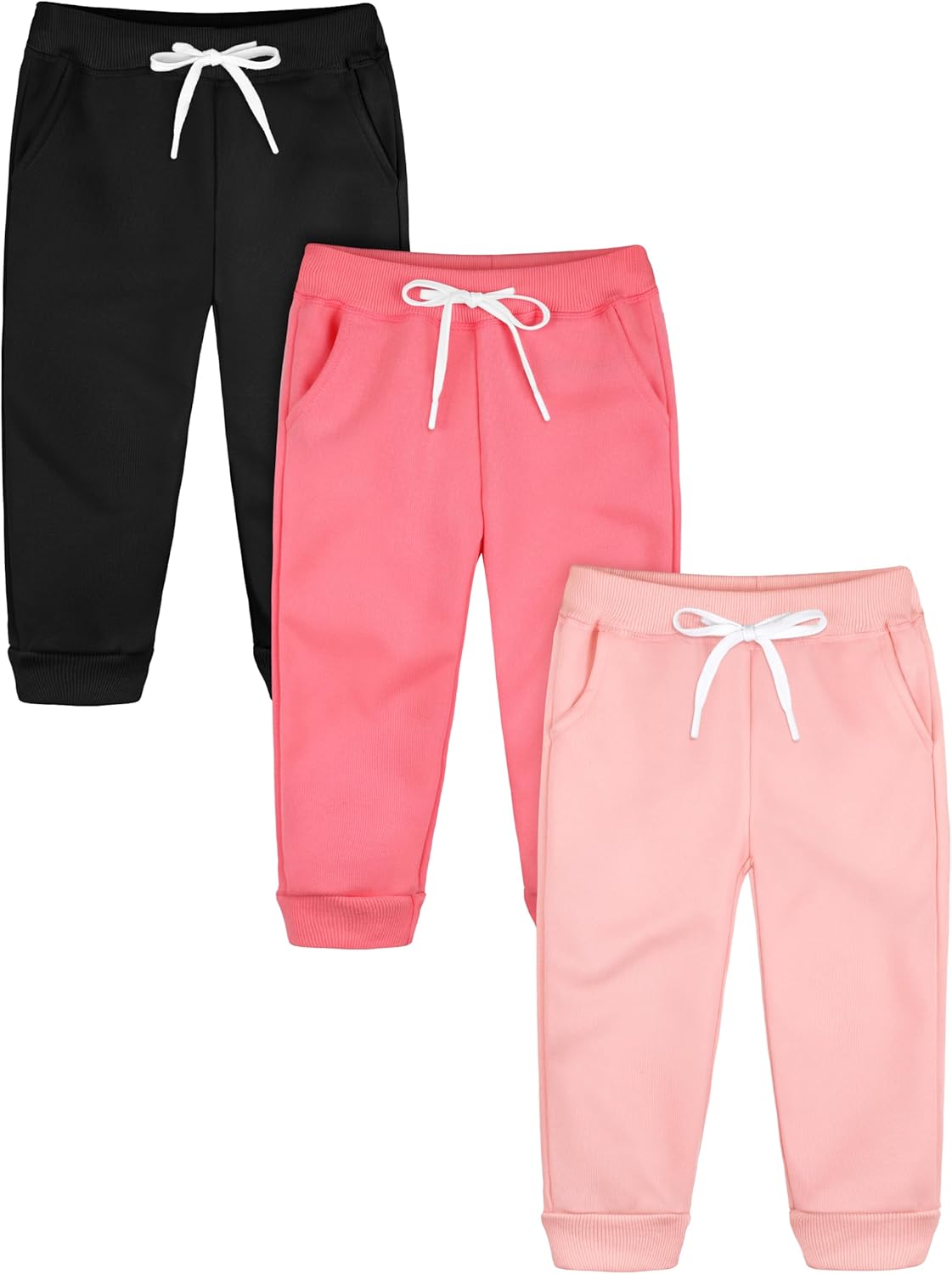 Resinta 3 Pack Toddler and Baby Girls Fleece Sweatpants for Girls
