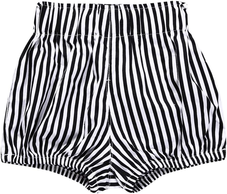 Baby Girls Ruffle Bloomers Soft Cotton Linen Elastic Waistband Diaper Covers