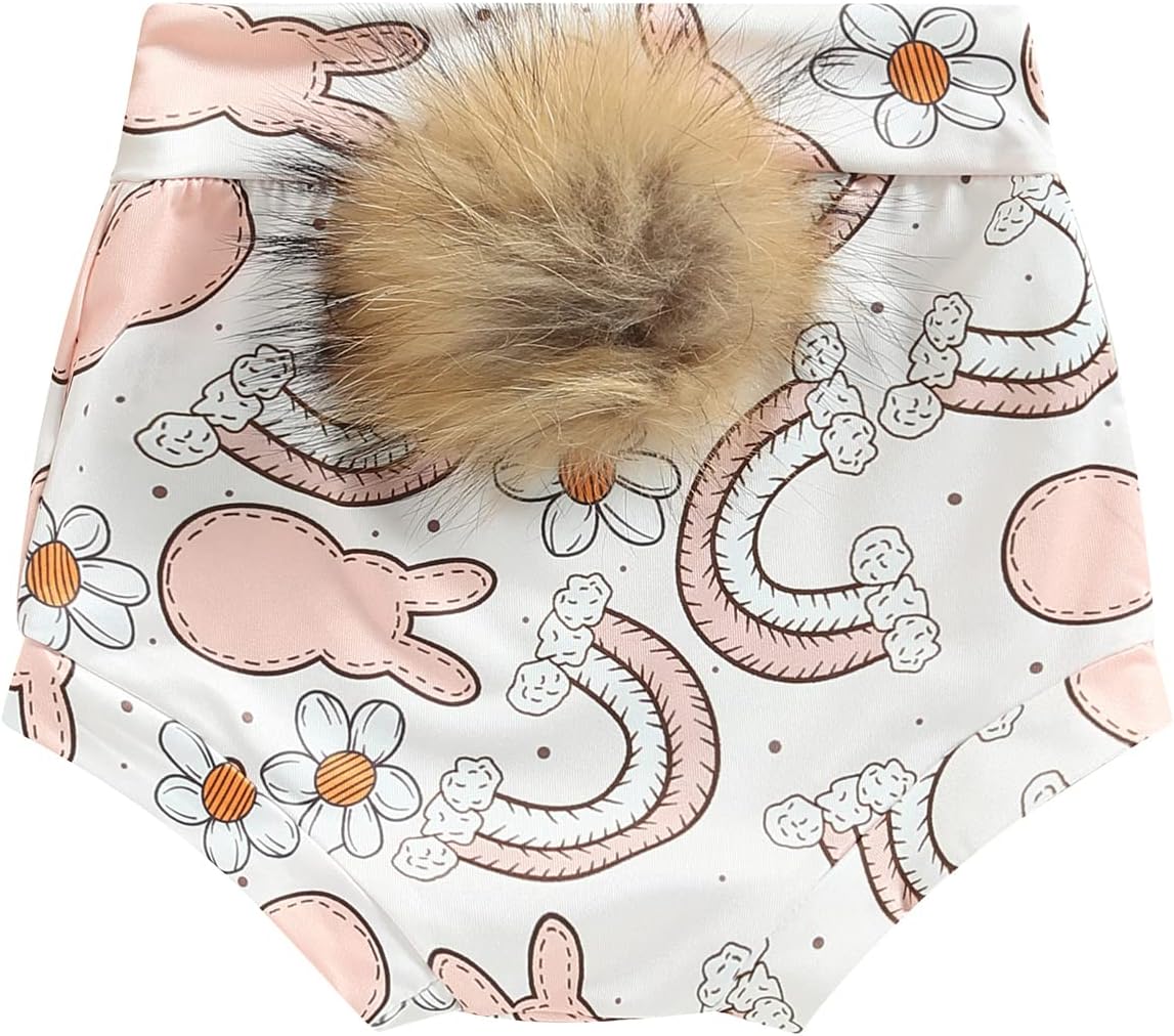 Easter Bunny Kids Outfit Cute Rabbit Print Shorts for Infants