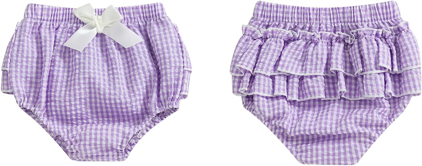 Exploded Unisex Bloomers Soft Comfy Gingham Plaid for Baby Boys Girls