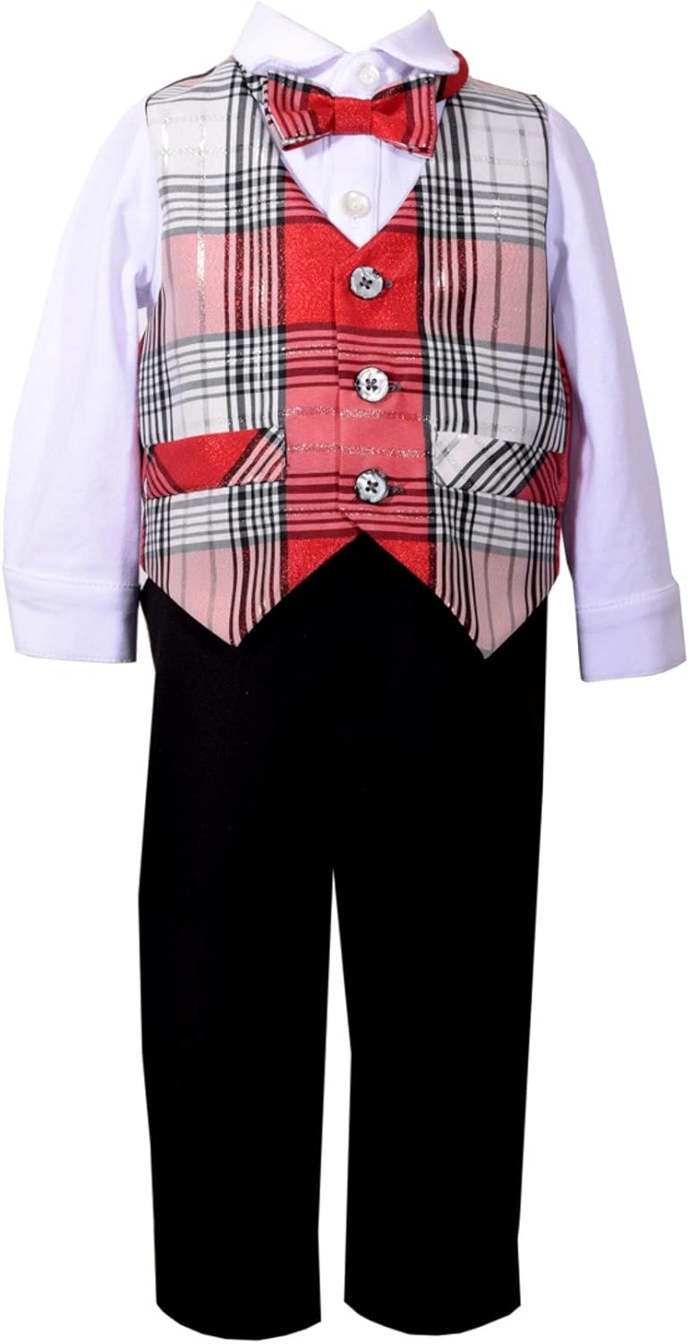 Bonnie Jean Boys Christmas Plaid Set