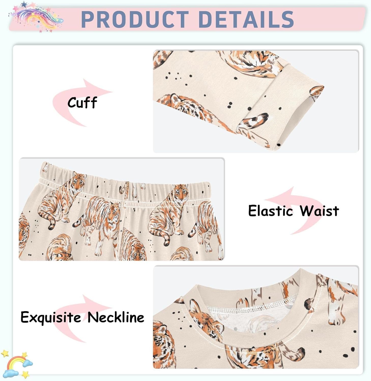 WIFIU Soft Cotton Pajama Set for Kids 18M-8Y 1