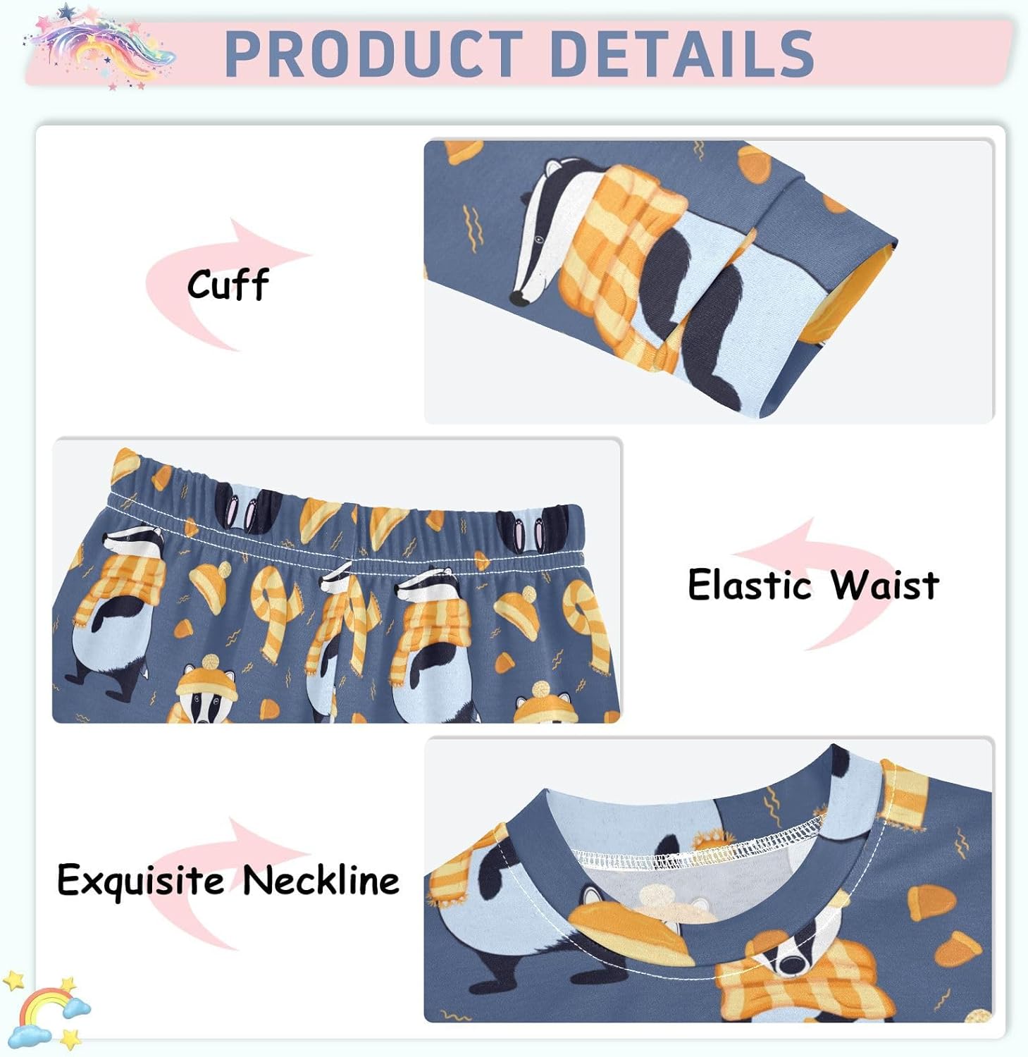 WIFIU Pajama Sets - Soft Cotton Pjs for Kids