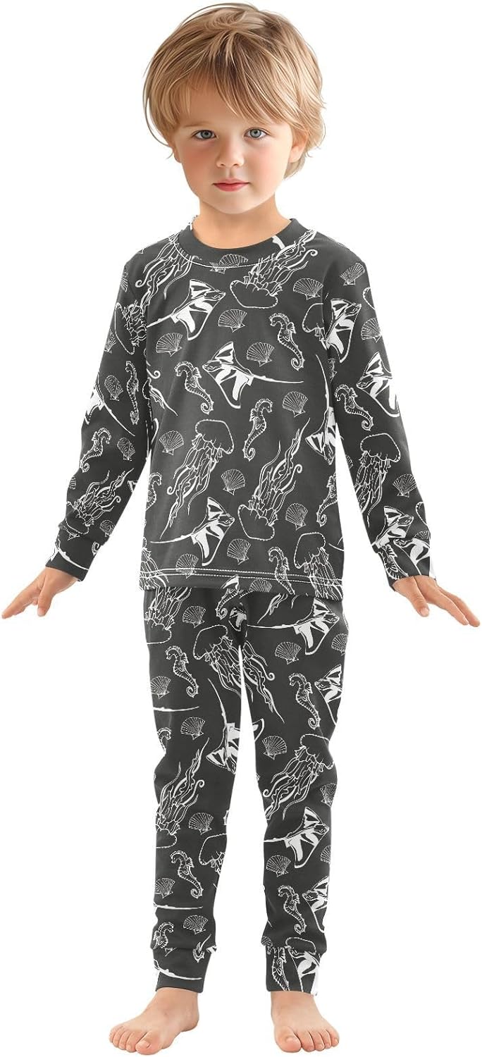 WIFIU Long Sleeve Pajama Set for Girls
