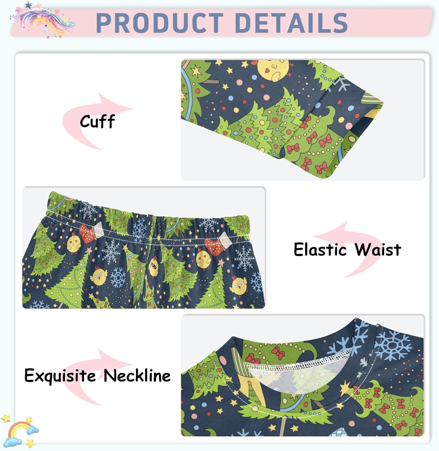 WIFIU Pajama Sets - 2-Piece Long Sleeve Top Pants
