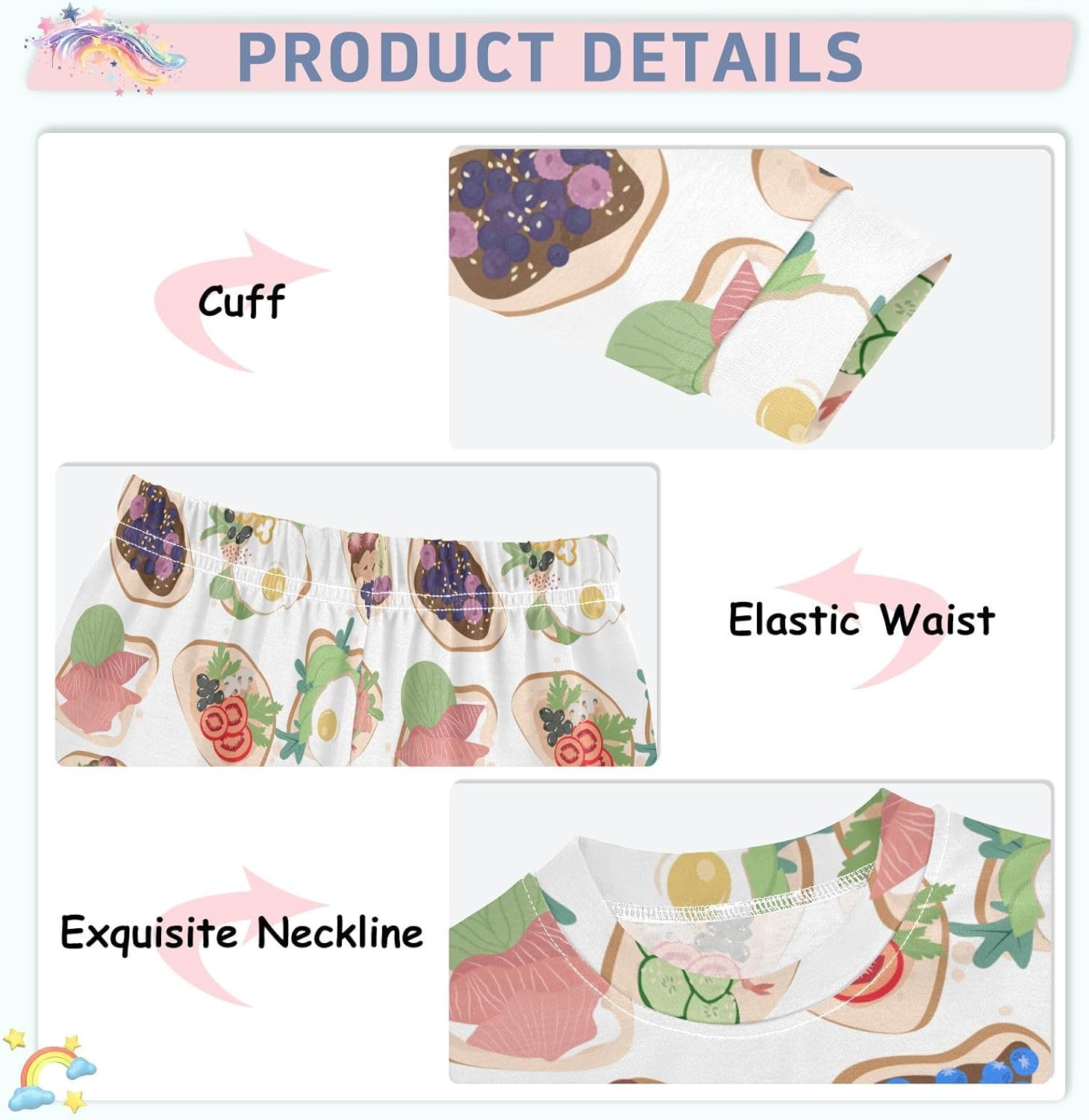 Cute Long Sleeve Pajama Set for Girls Soft and Warm Sleepwear