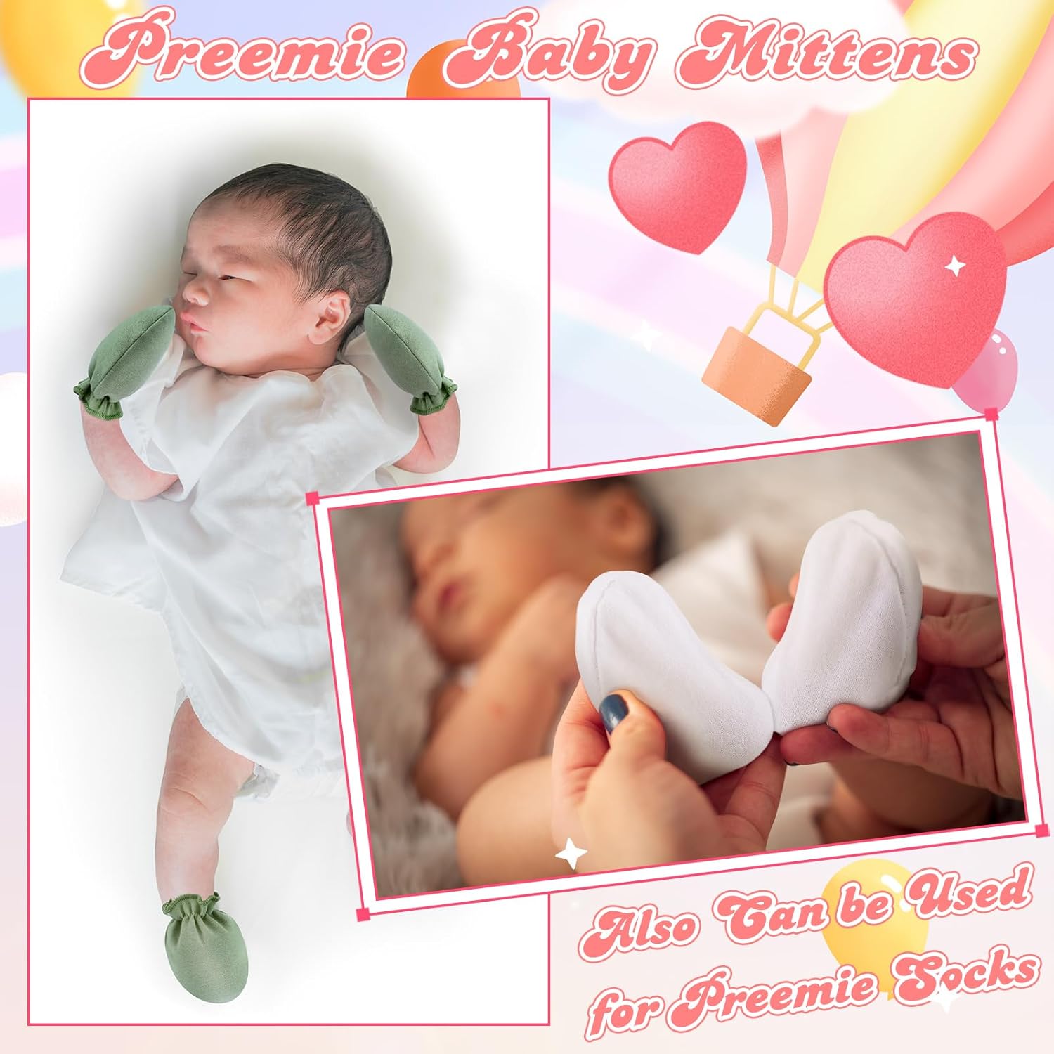 No-Scratch CottonPREMIE Baby Mittens