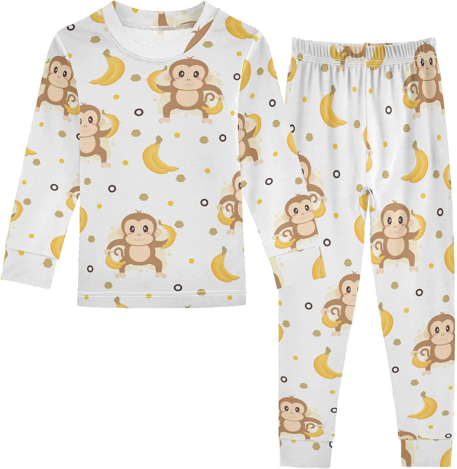 WIFIU Long Sleeve Pajama Sets for Kids Soft Cotton and Spandex Sleepwear