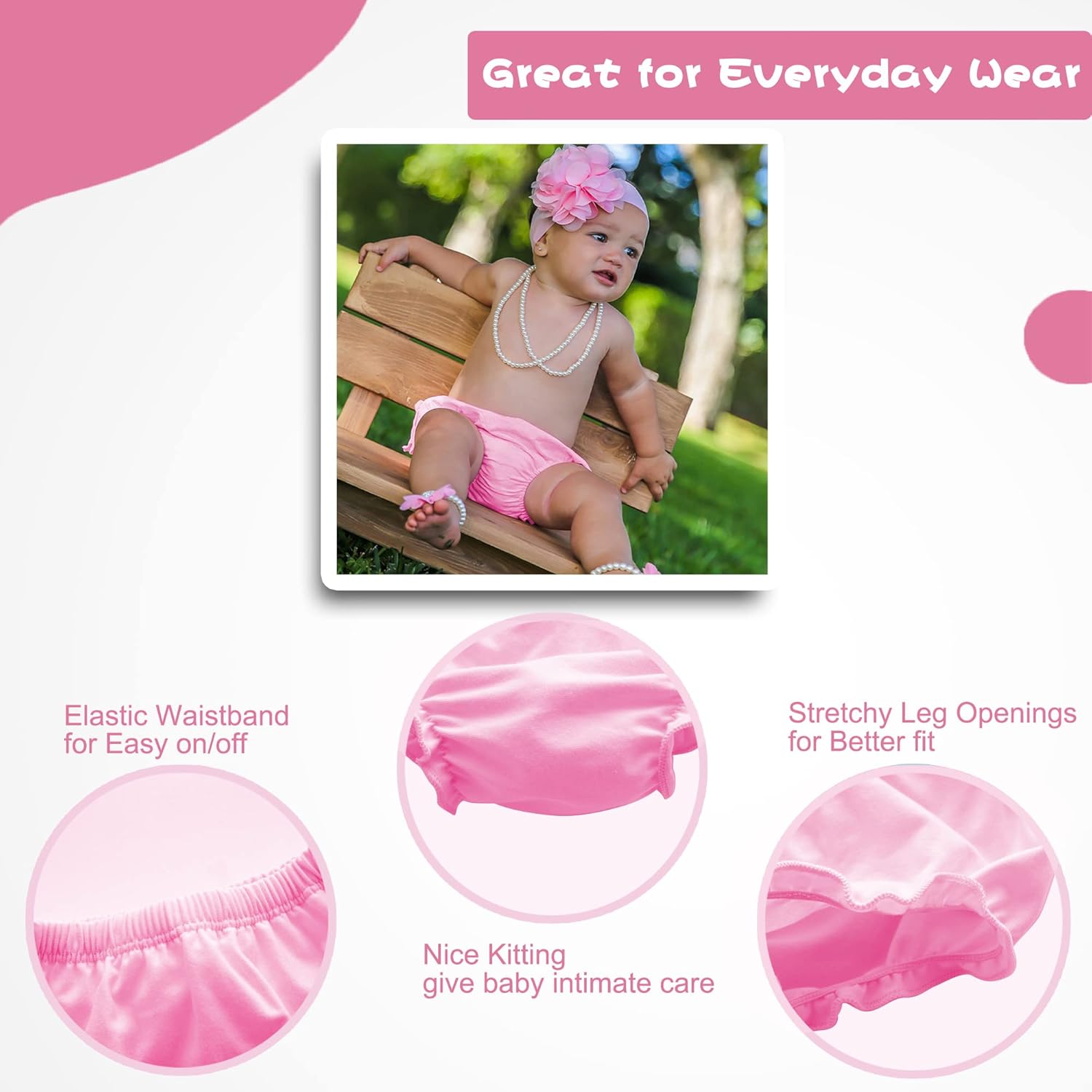 Doovid Baby Bloomers Diaper Covers for Girls