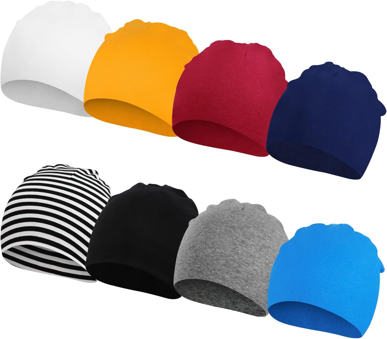 DRESHOW BQUBO 8 Pack Unisex Baby Beanie Hat