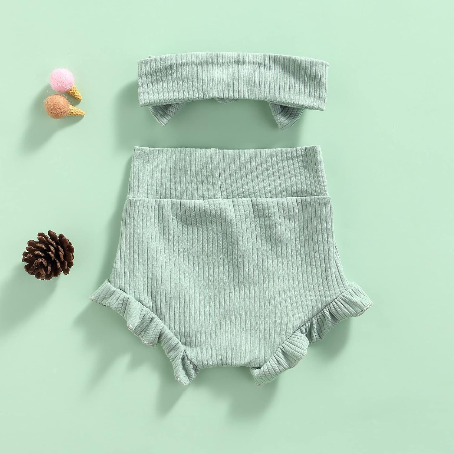 Uobettsly Newborn Boy Girl Ruffle Bloomers Set