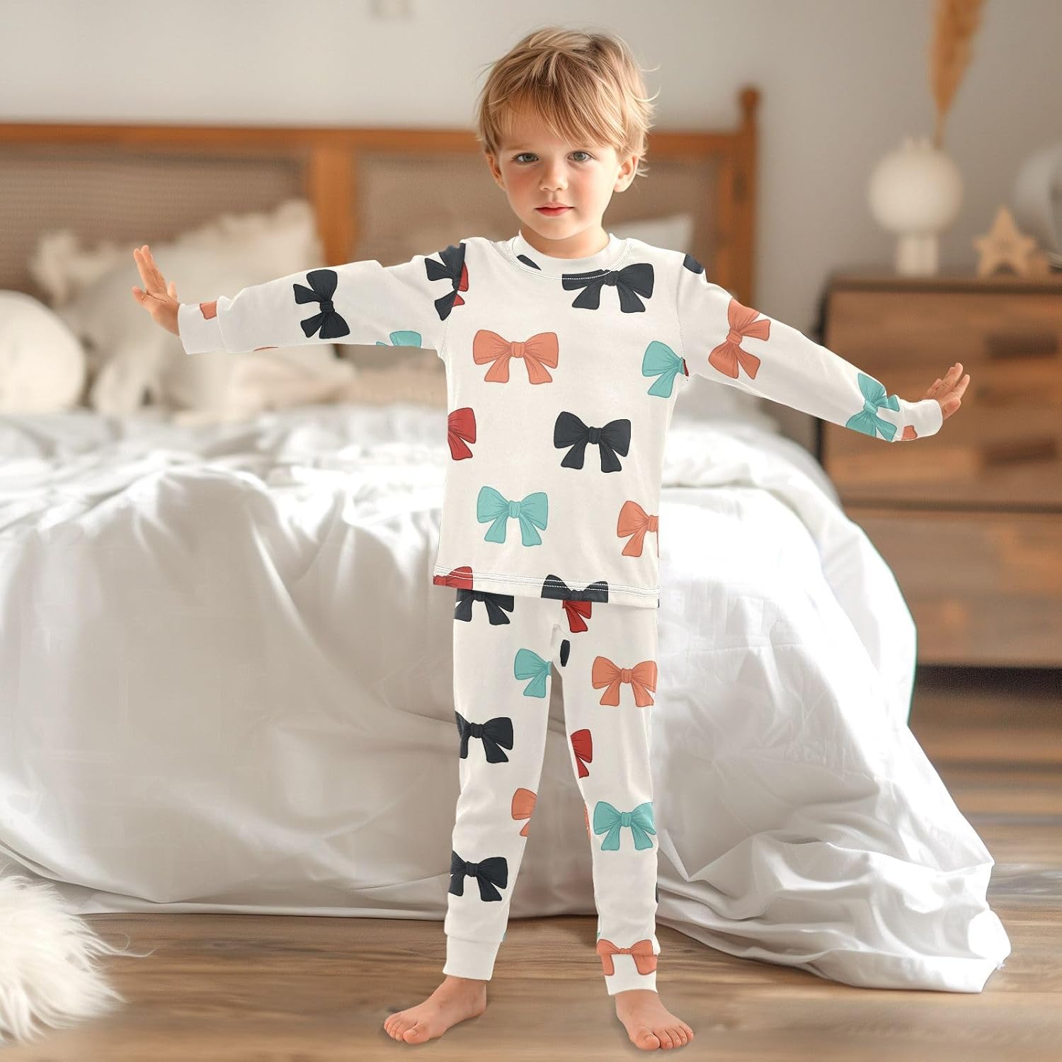 WIFIU Soft Cotton Pajama Set for Girls 18M-8Y
