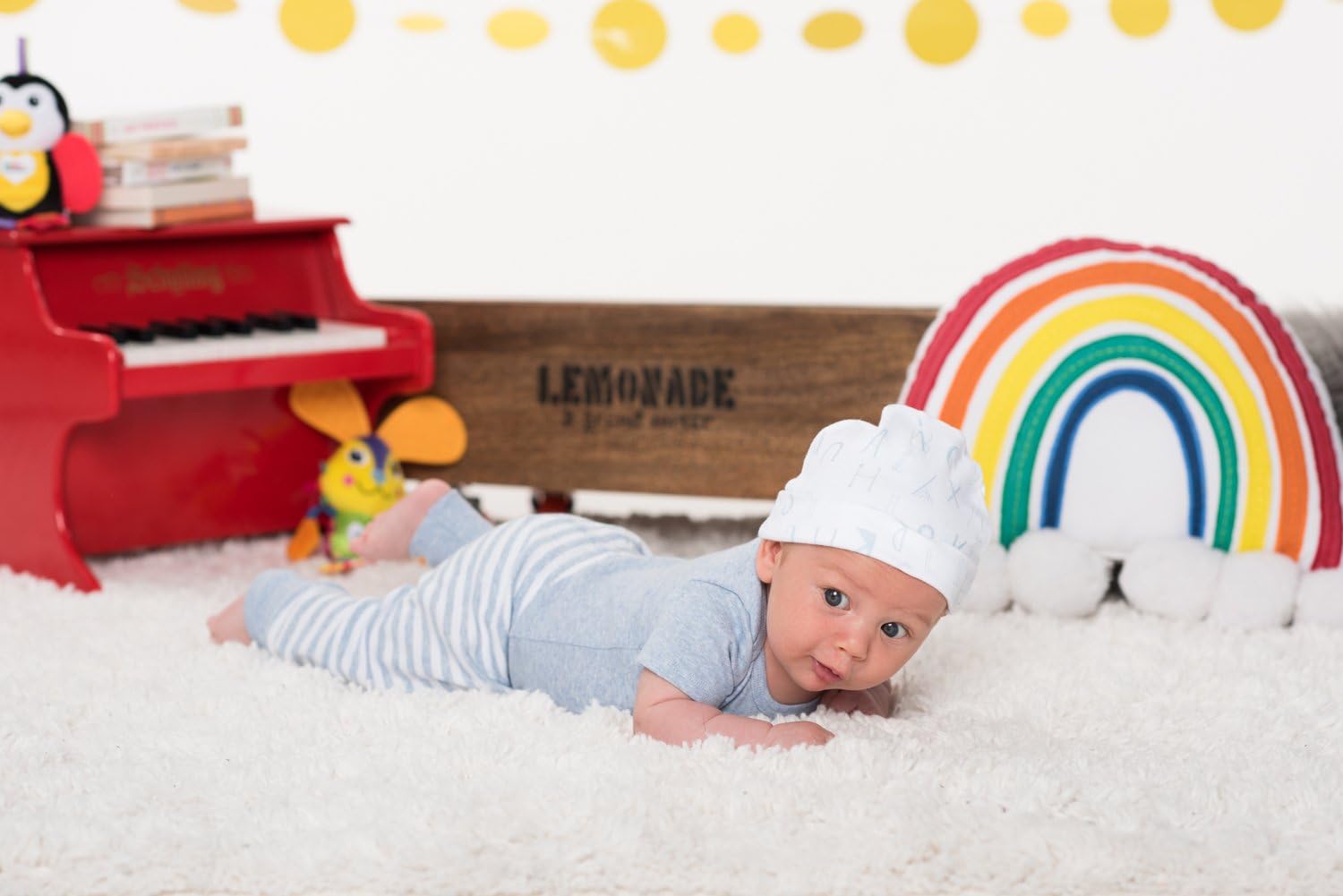 Lamaze Pure Organic Cotton Baby Hats 3-Pack Blue