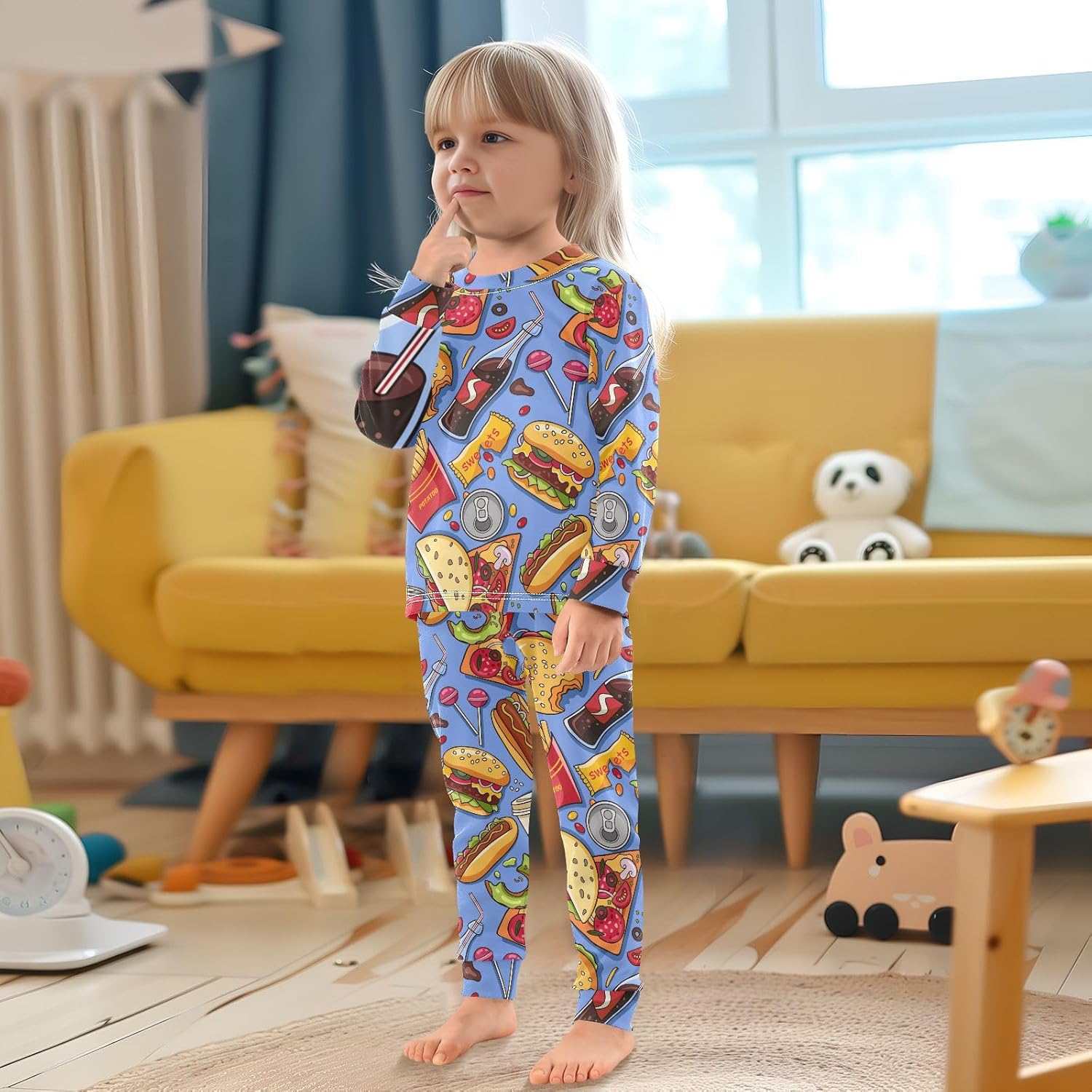 WIFIU Kids Pajama Set Long Sleeve 2 Piece