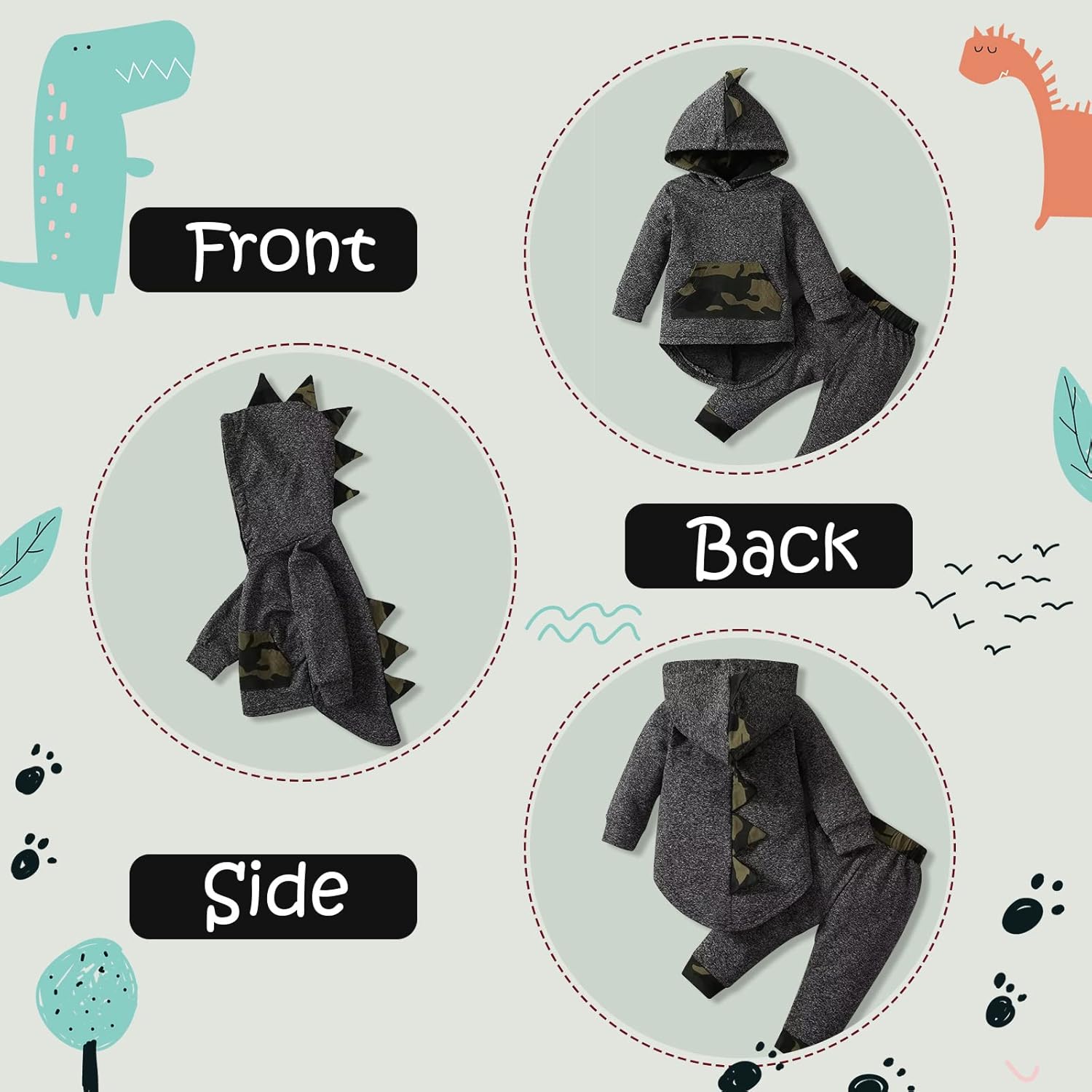 Tepuce Toddler Boys Fall Winter Clothing Set