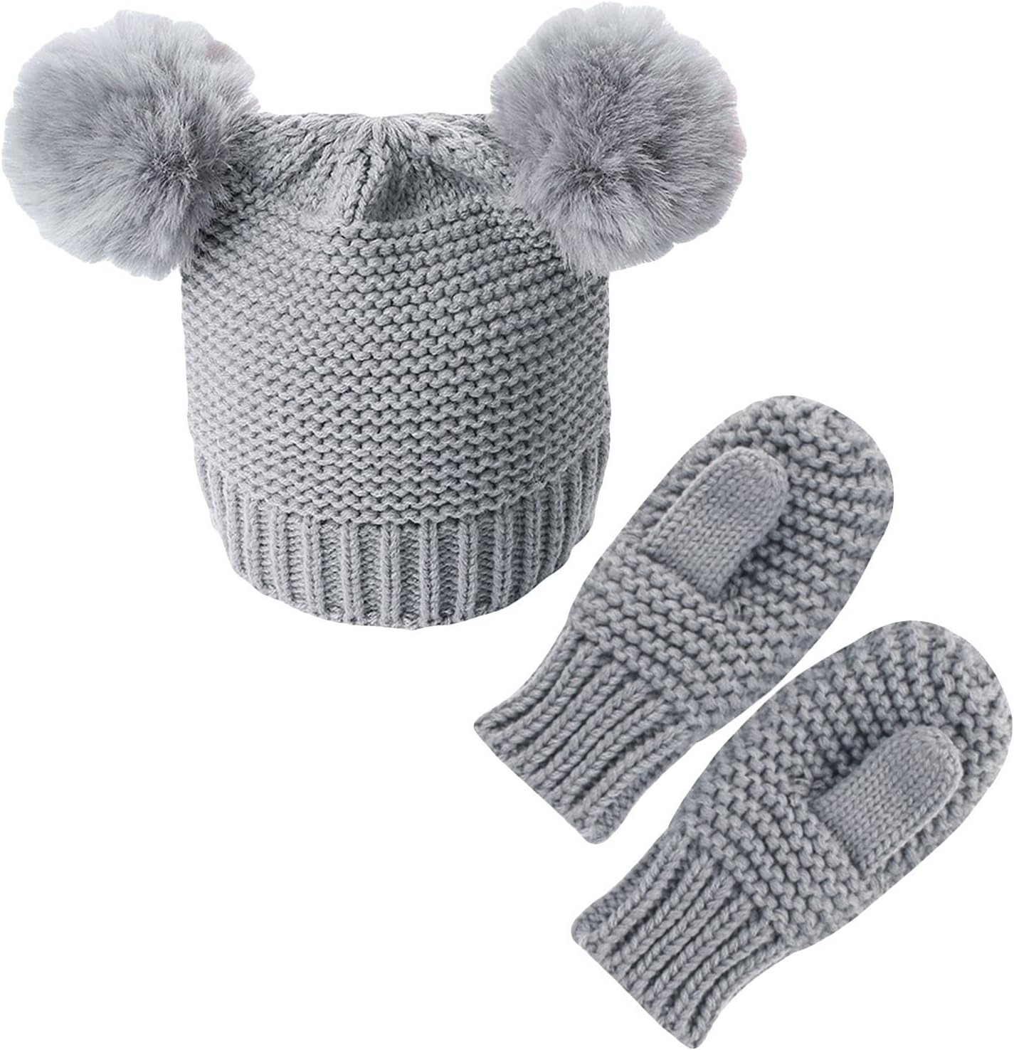 Winter Knitted Hats Scarf Set for Babies