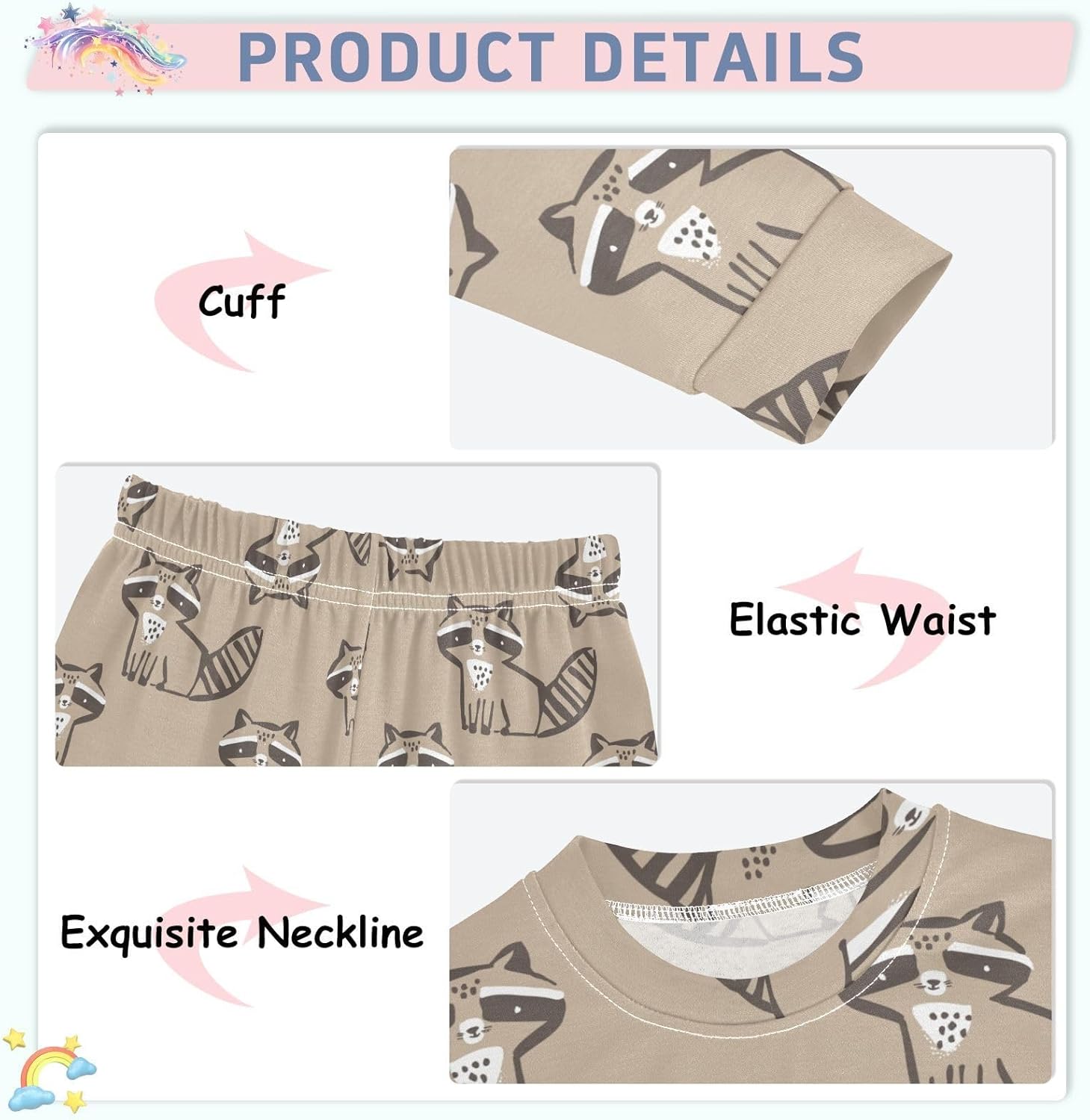 WIFIU Pajama Sets Soft Cotton Spandex Sleepwear Confident for Day Night