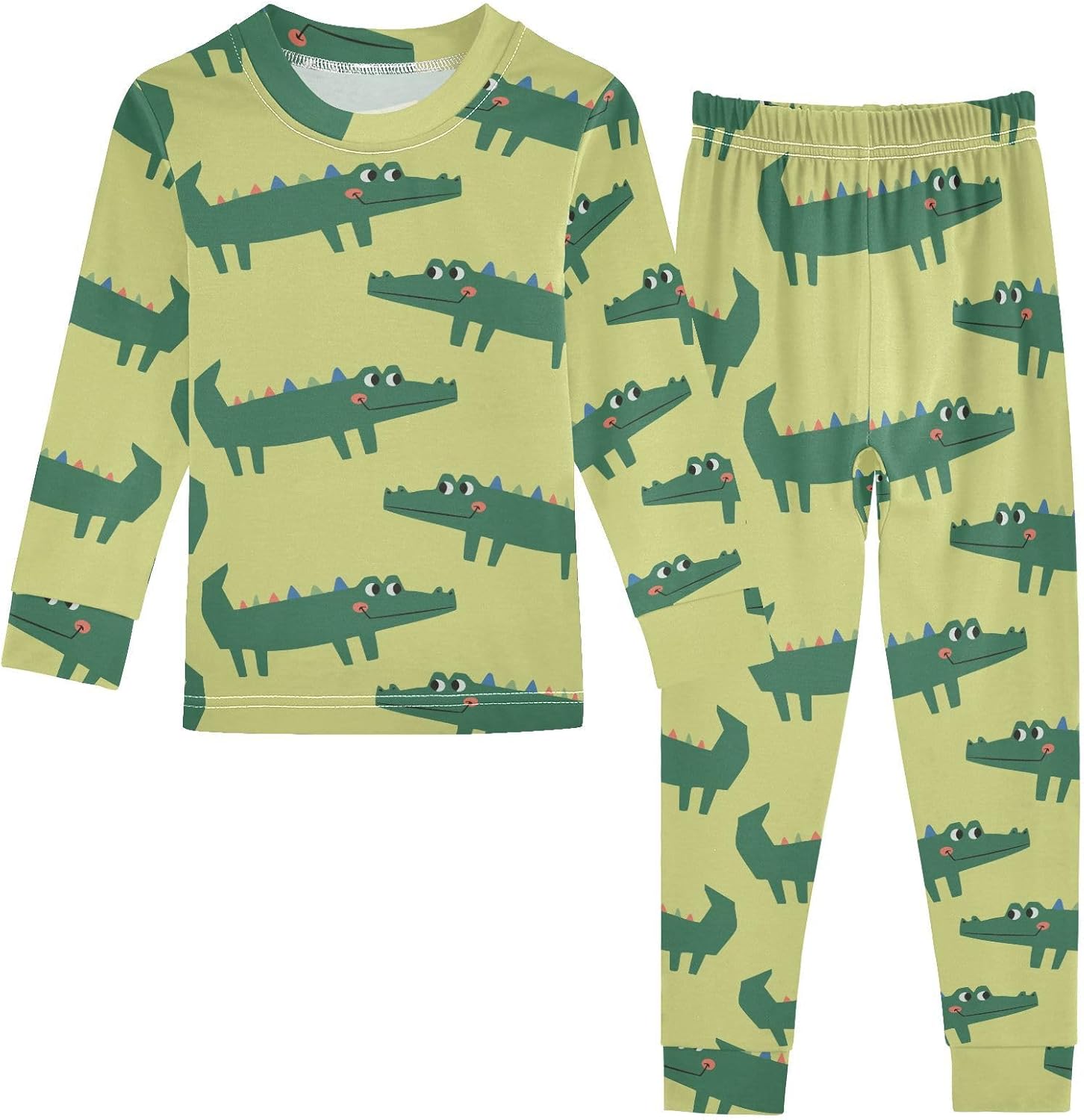 Pajama Sleep Set Soft Cotton Long Sleeve Top Pants for 18M-8Y
